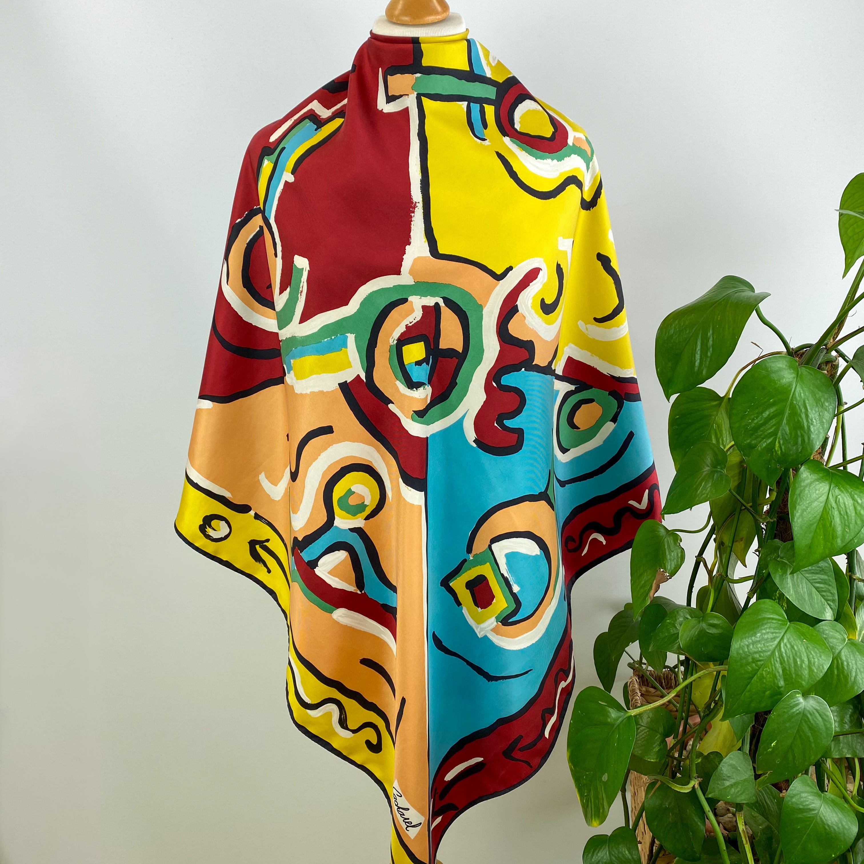 Cacharel Abstract Vintage Silk Scarf