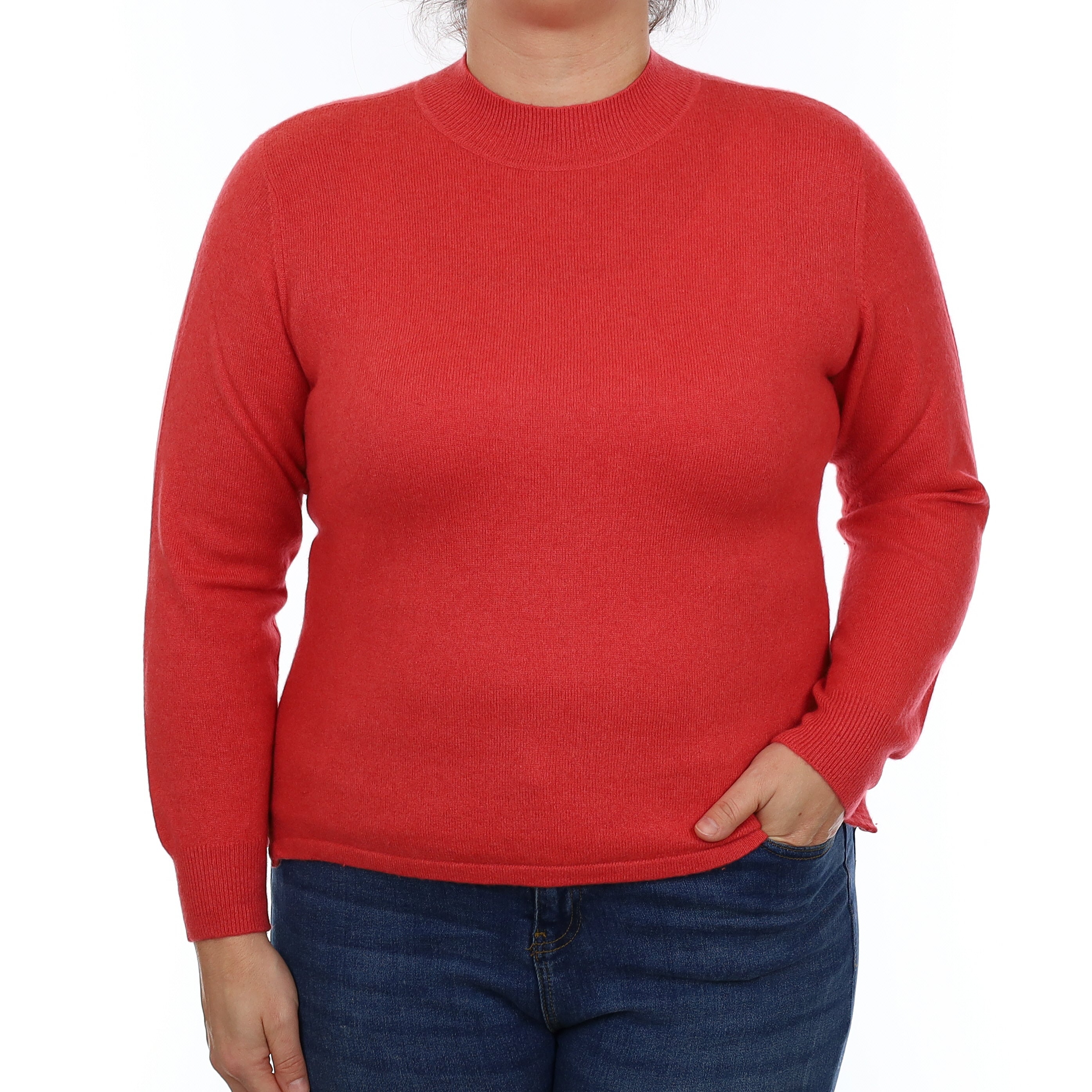 Cranberry Pink Cashmere Turtle Neck Jumper Large