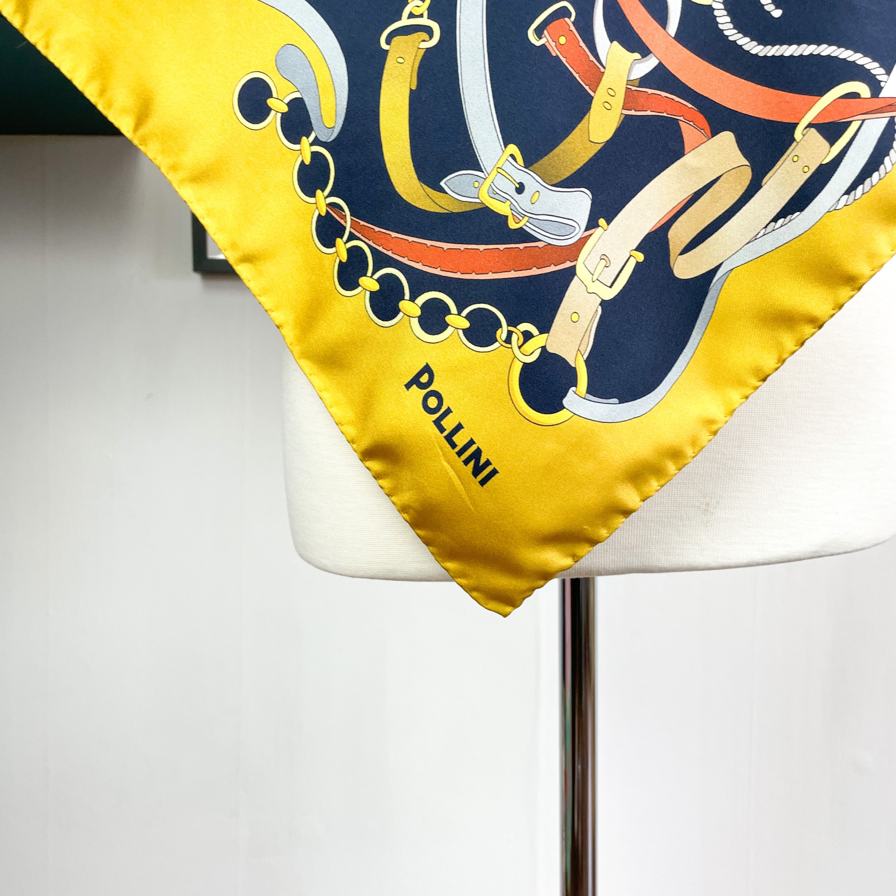Pollini Equestrian Designer Italian Silk Scarf