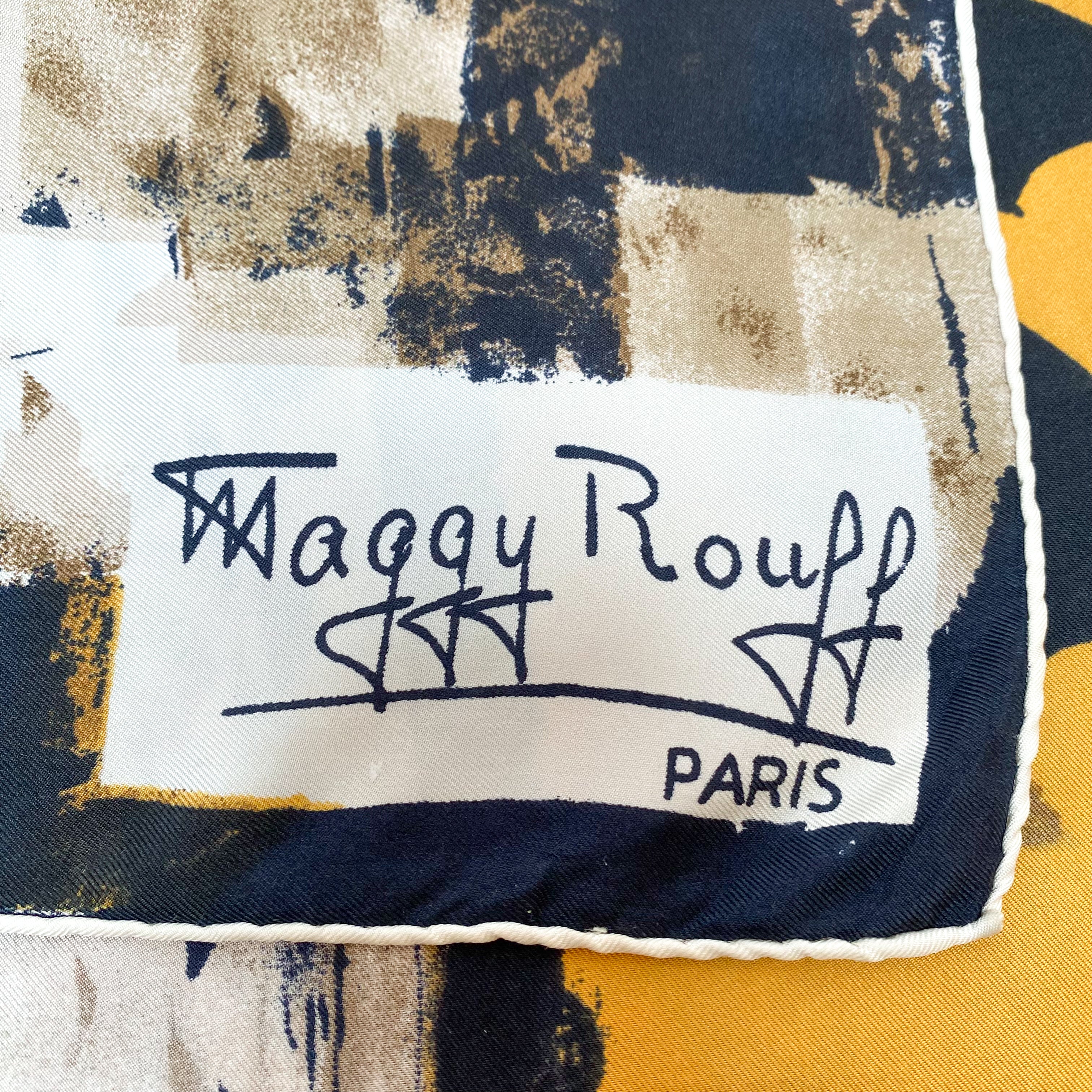 1960s Maggy Rouff French Vintage Silk Scarf