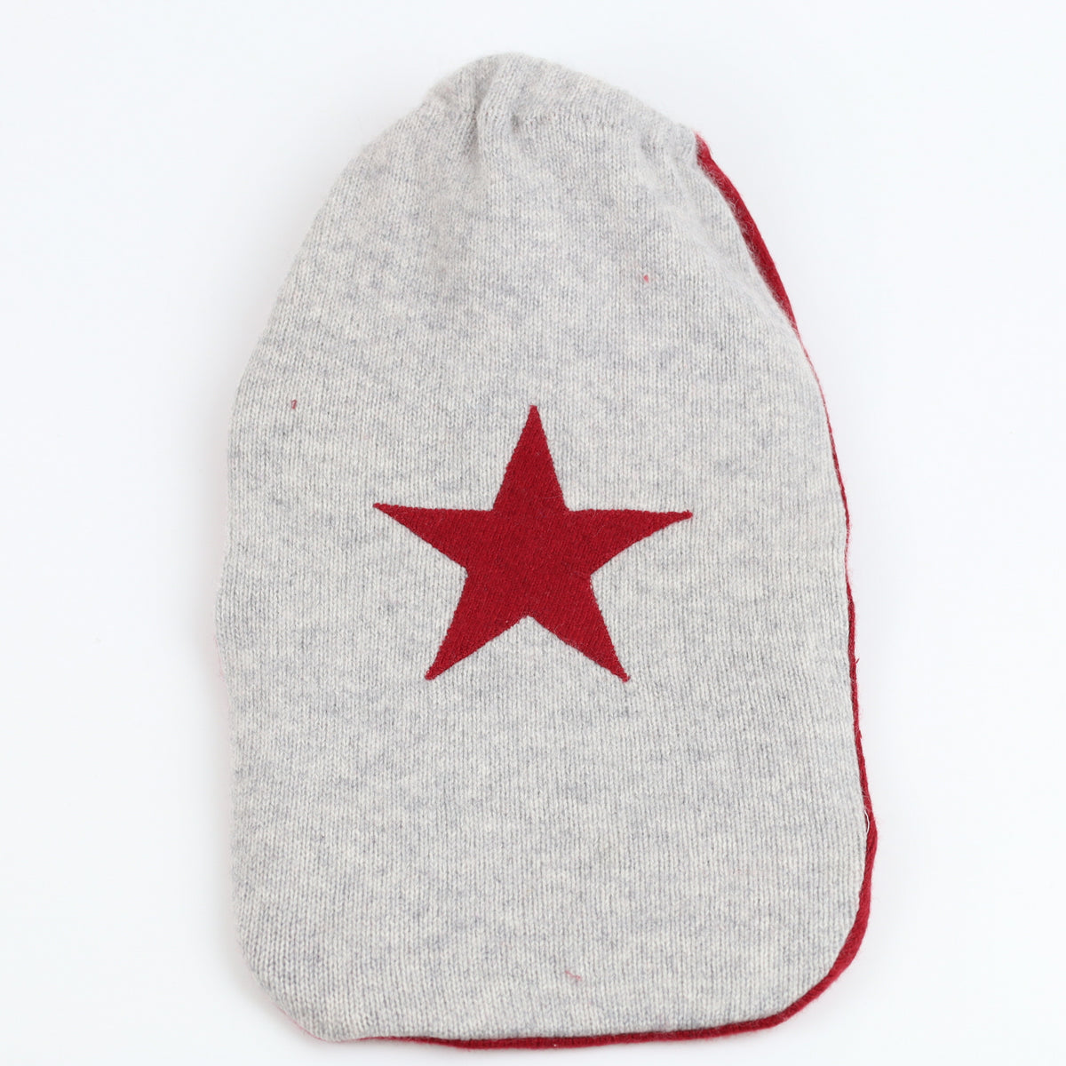 Smoke Grey and Burgundy Star Large Cashmere Hot Water Bottle