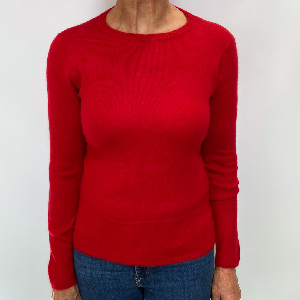 Scarlet Red Cashmere Crew Neck Jumper Medium