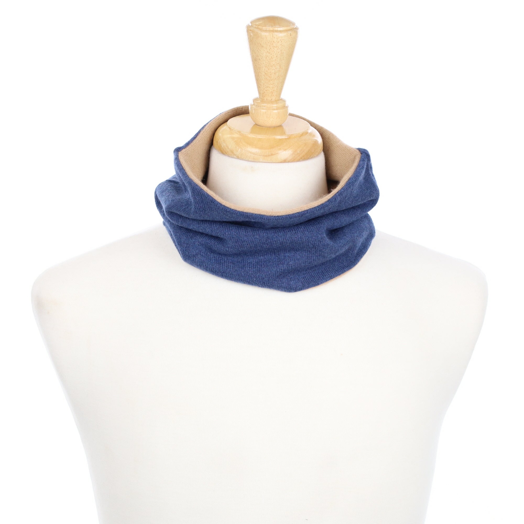 Deep Denim and Camel Neck Warmer