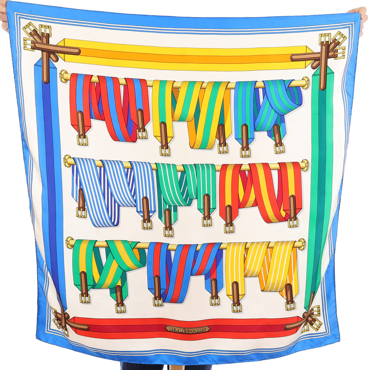 Hermès Les Sangles Silk Scarf