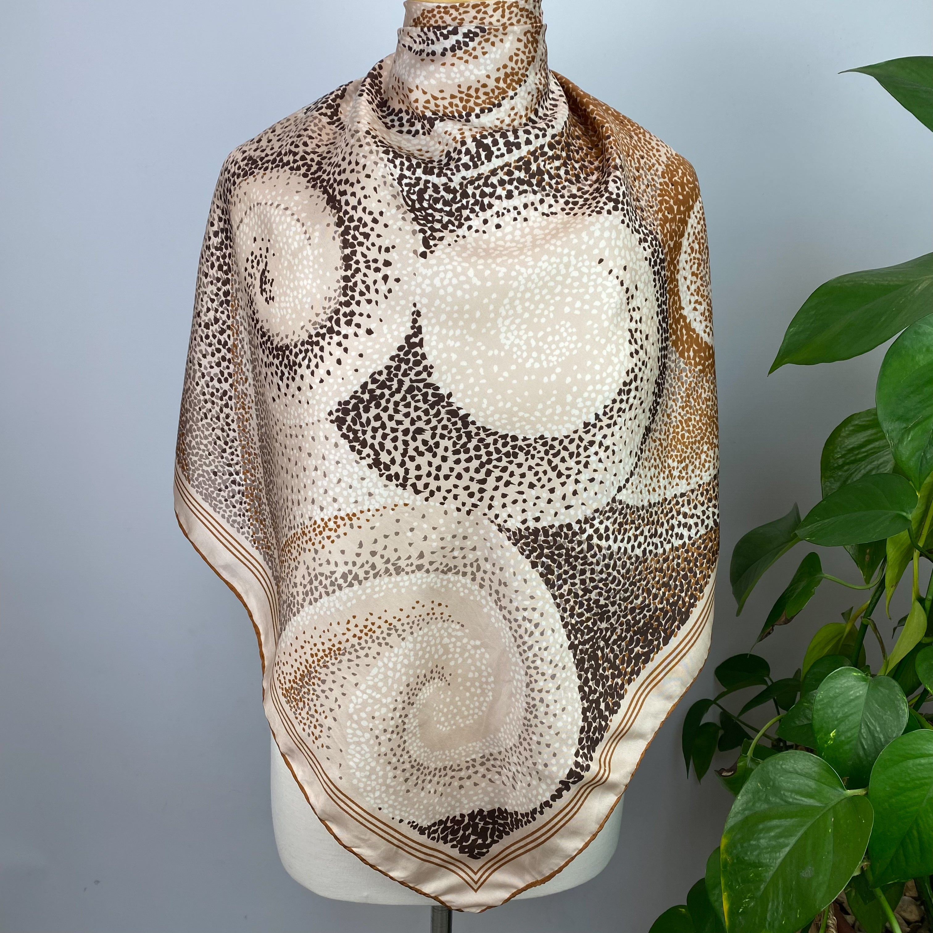 1970s Italian Abstract Vintage Silk Scarf