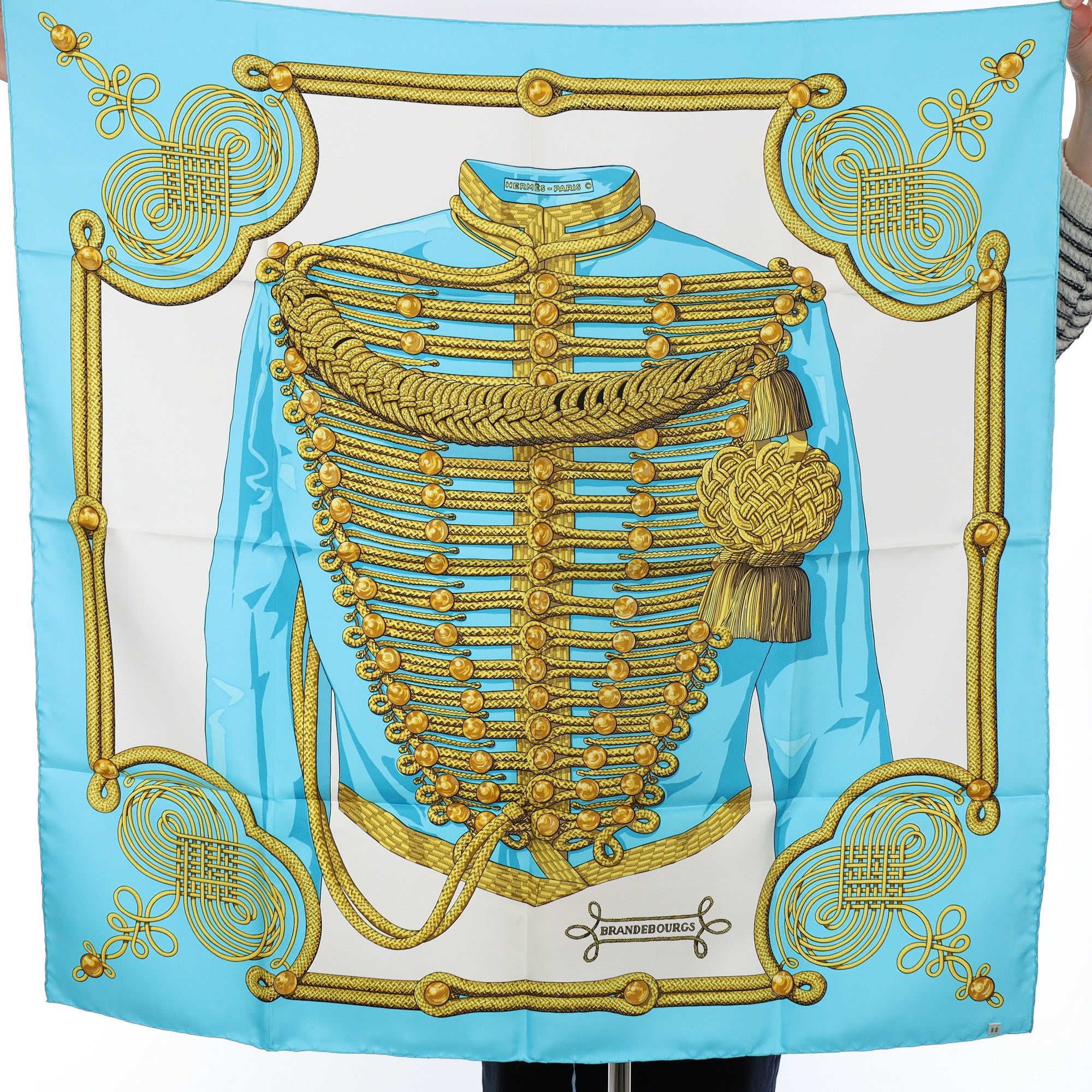 Brand New Boxed Hermès Brandebourgs Silk Scarf