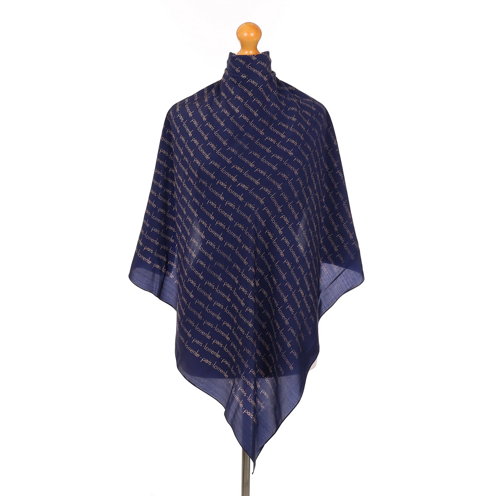 Torrente Navy Logo Vintage Silk Scarf