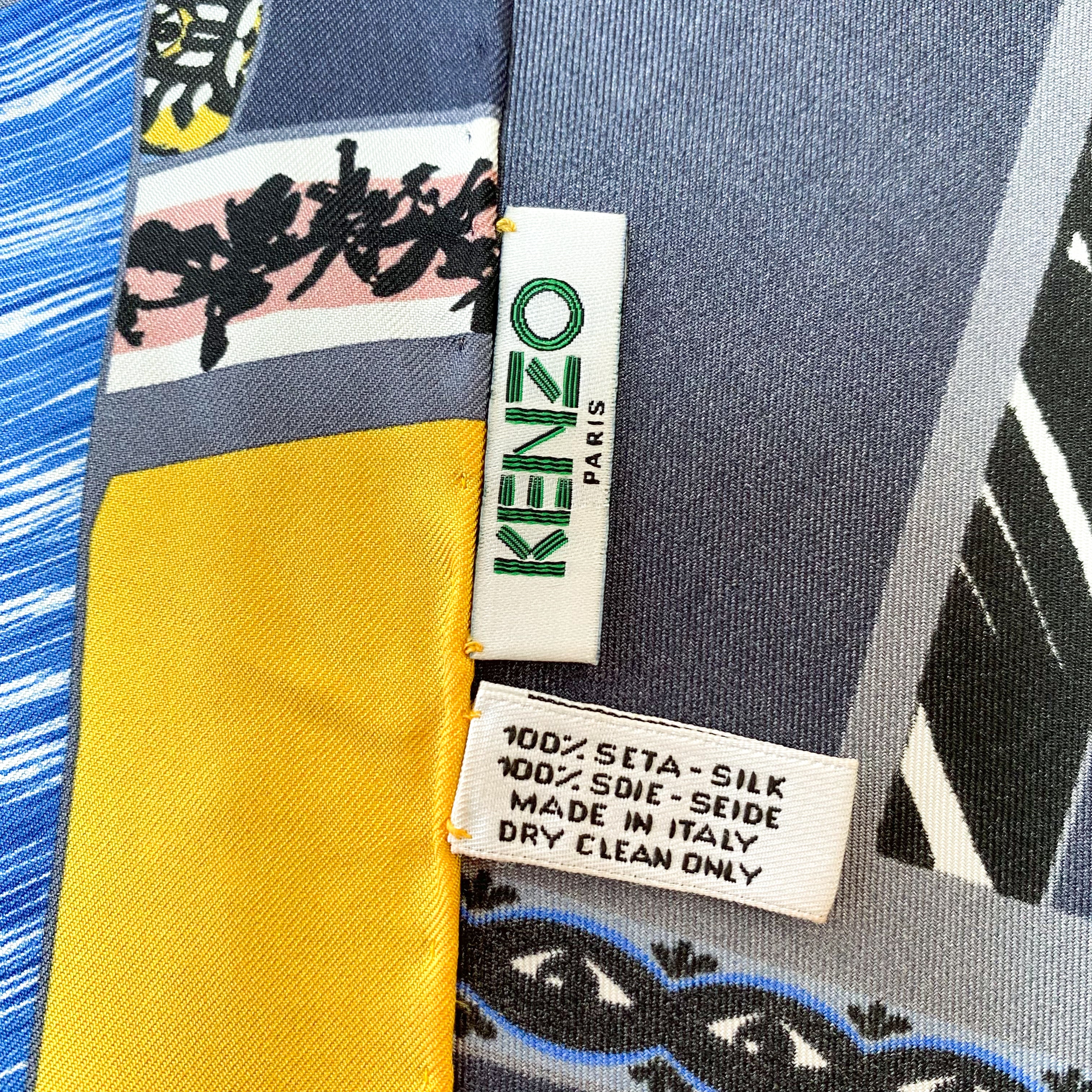 Brand New Abstract Kenzo Designer Silk Scarf