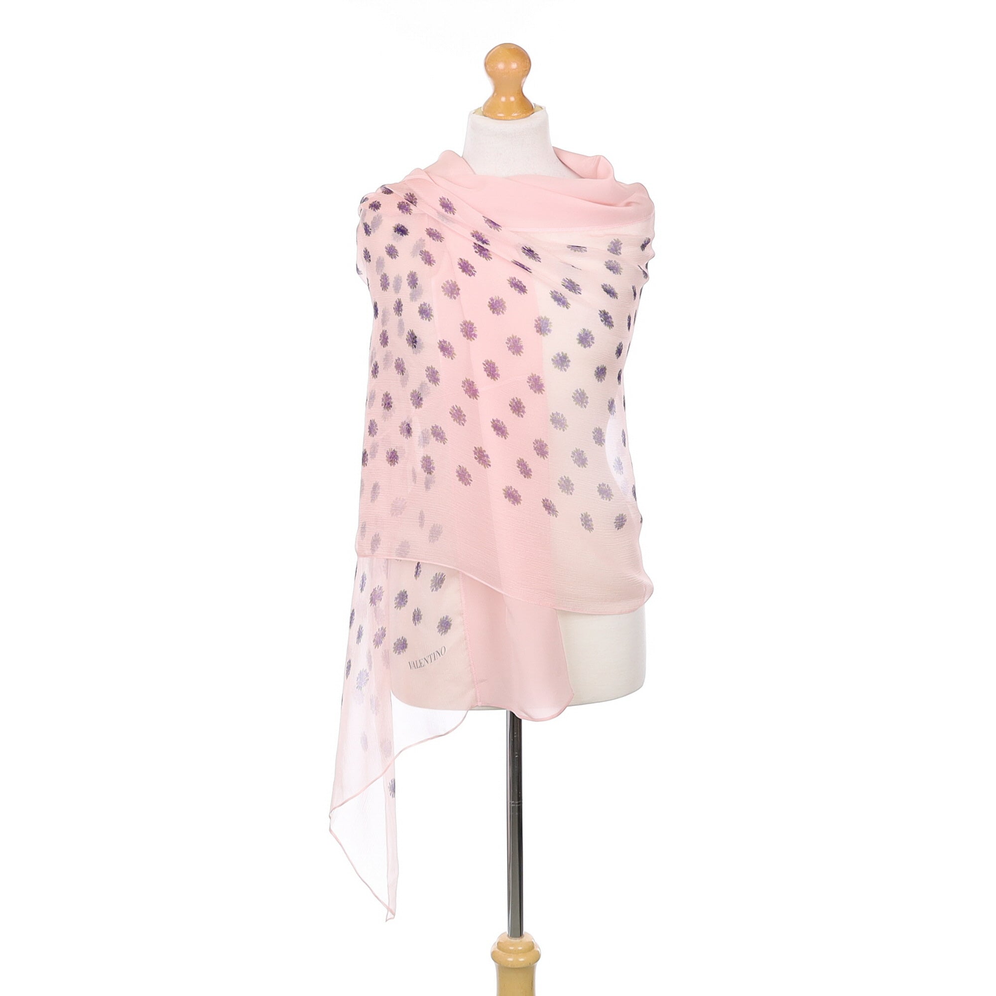 Boxed Valentino Pink Floral Silk Scarf