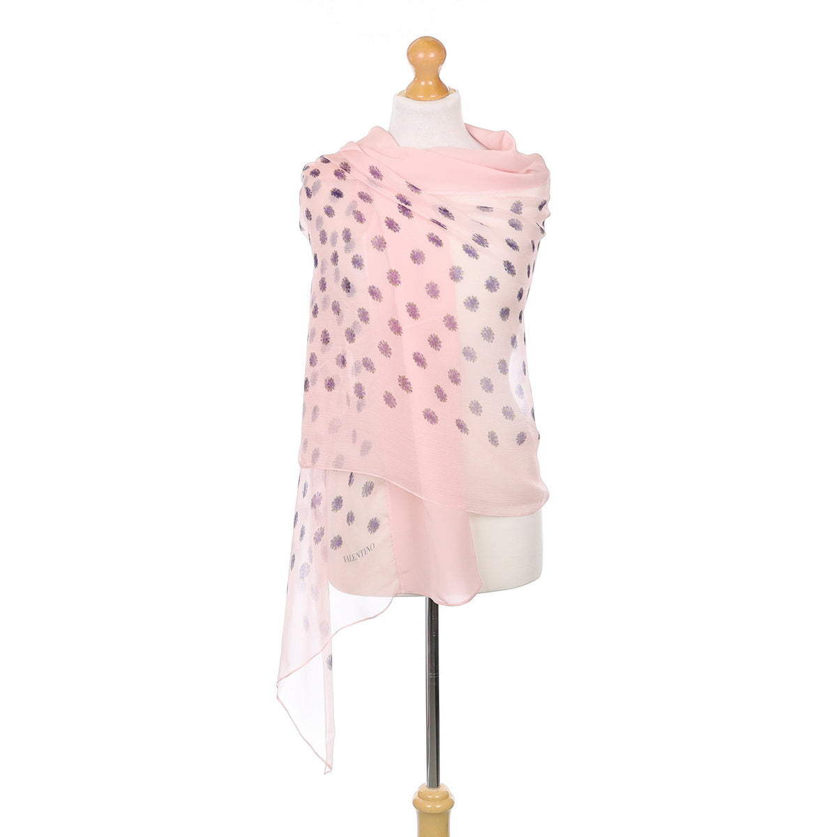 Boxed Valentino Pink Floral Silk Scarf