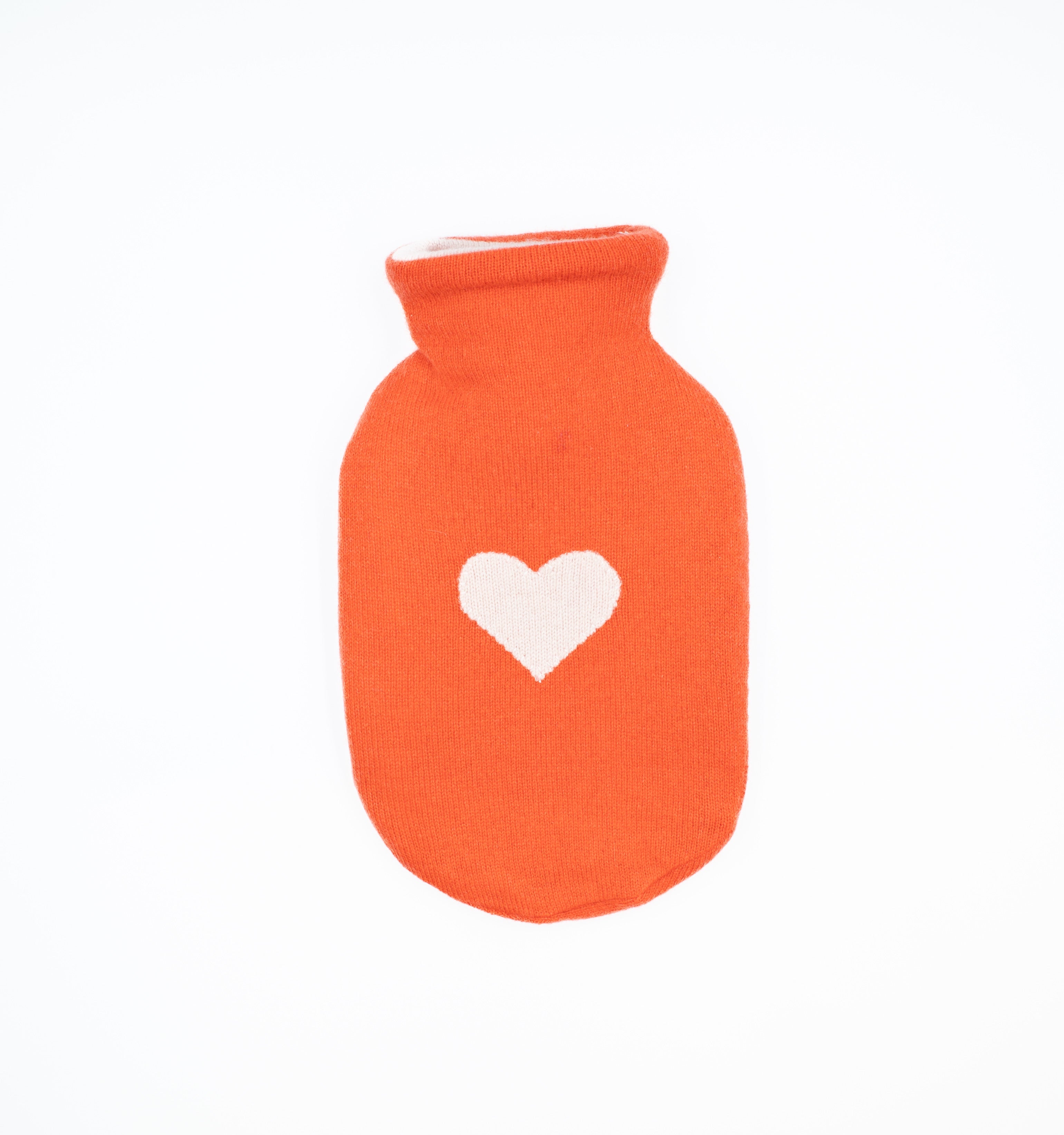 Bright Orange and Baby Pink Cashmere Small Hot Water Bottle