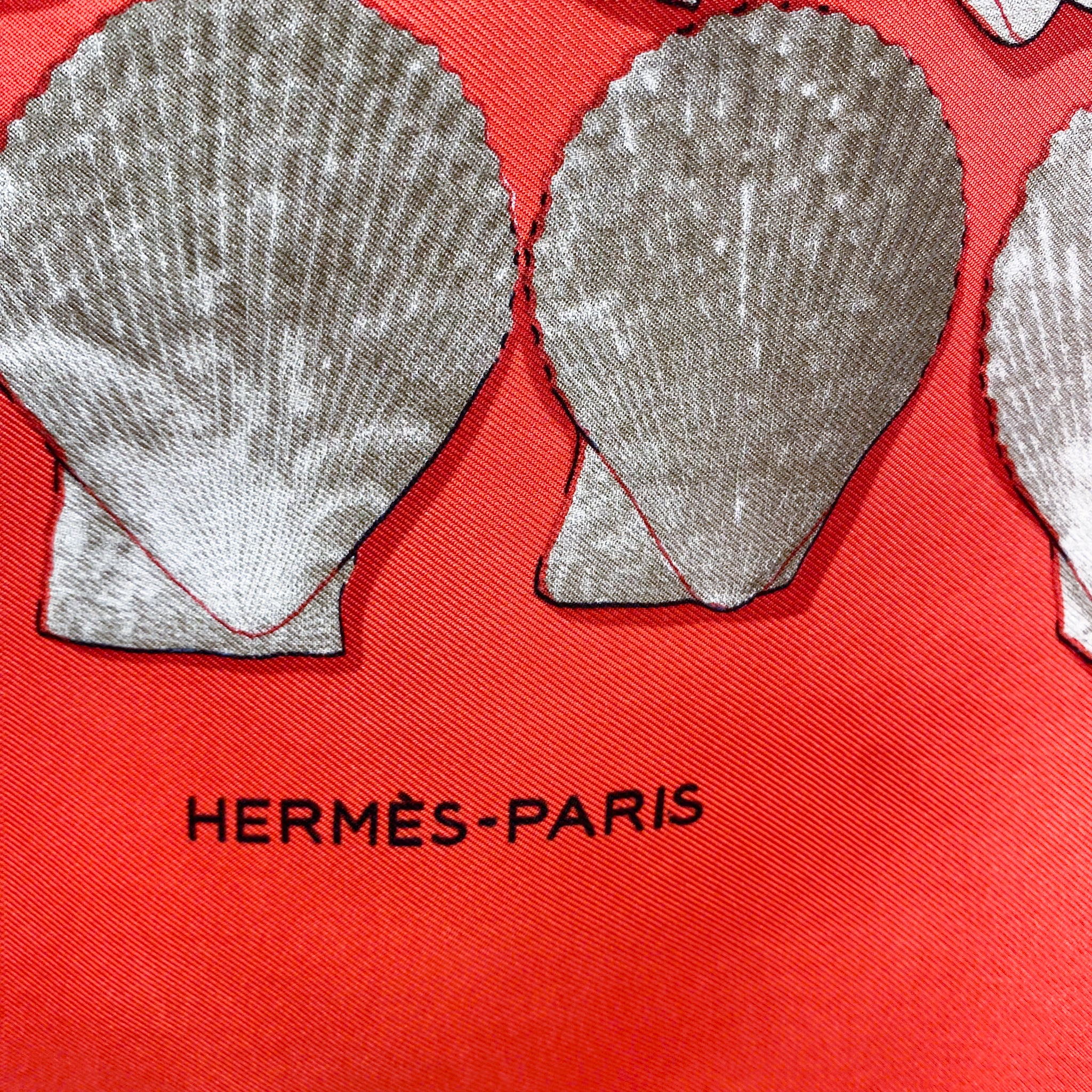 Boxed Hermes Coquillages Vintage Silk Scarf