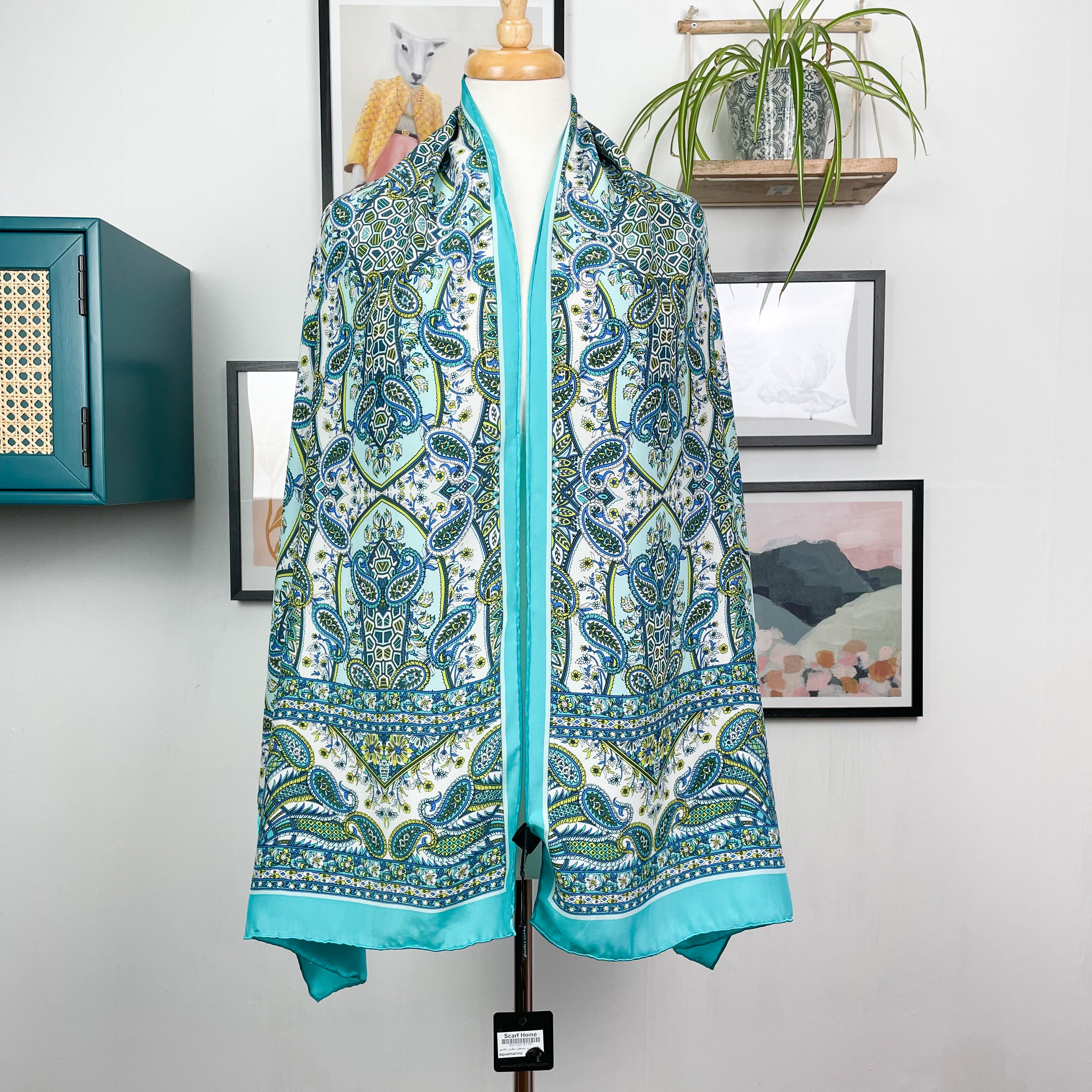 Brand New Paisley Wrap Style Satin Silk Scarf