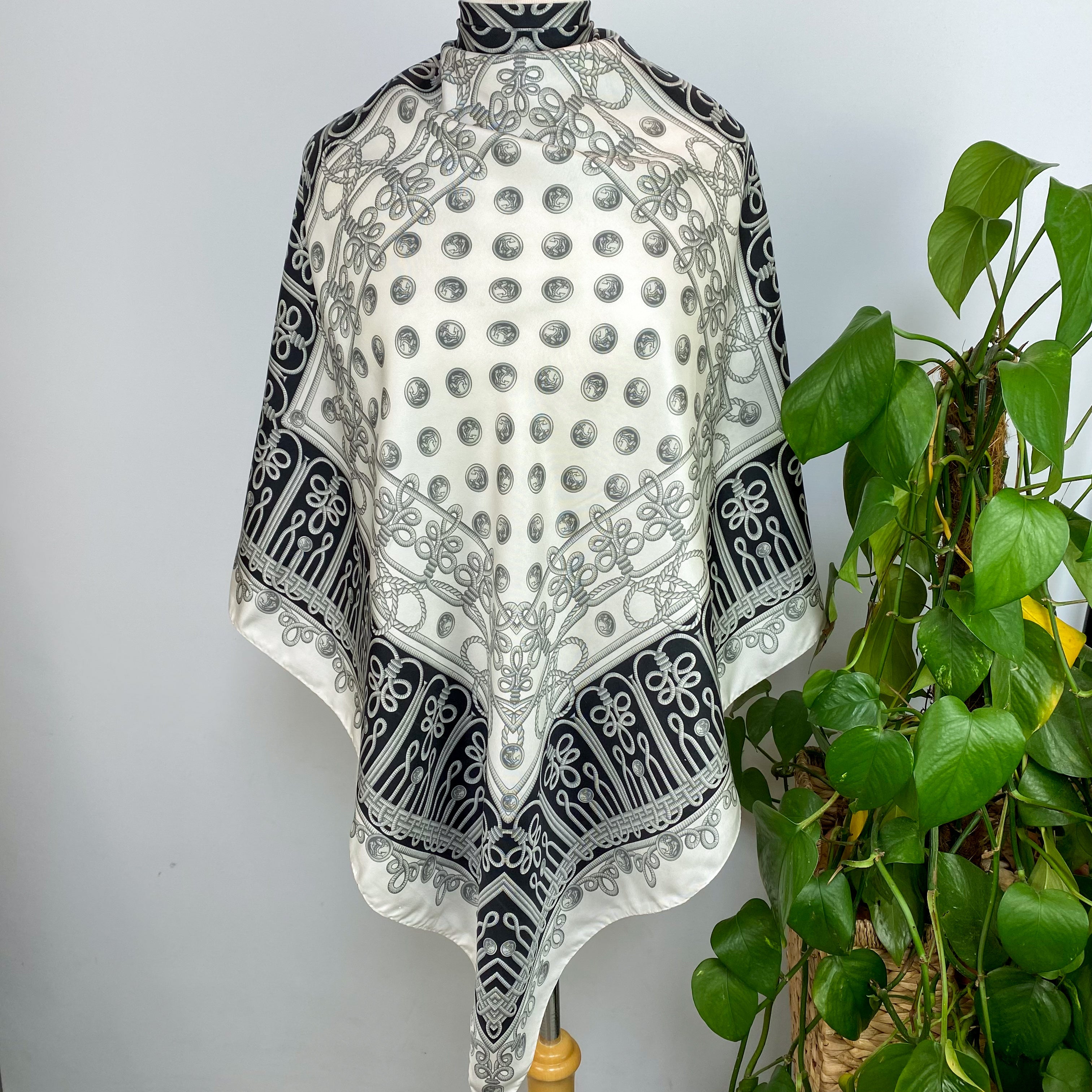 Monochrome Italian Silk Scarf