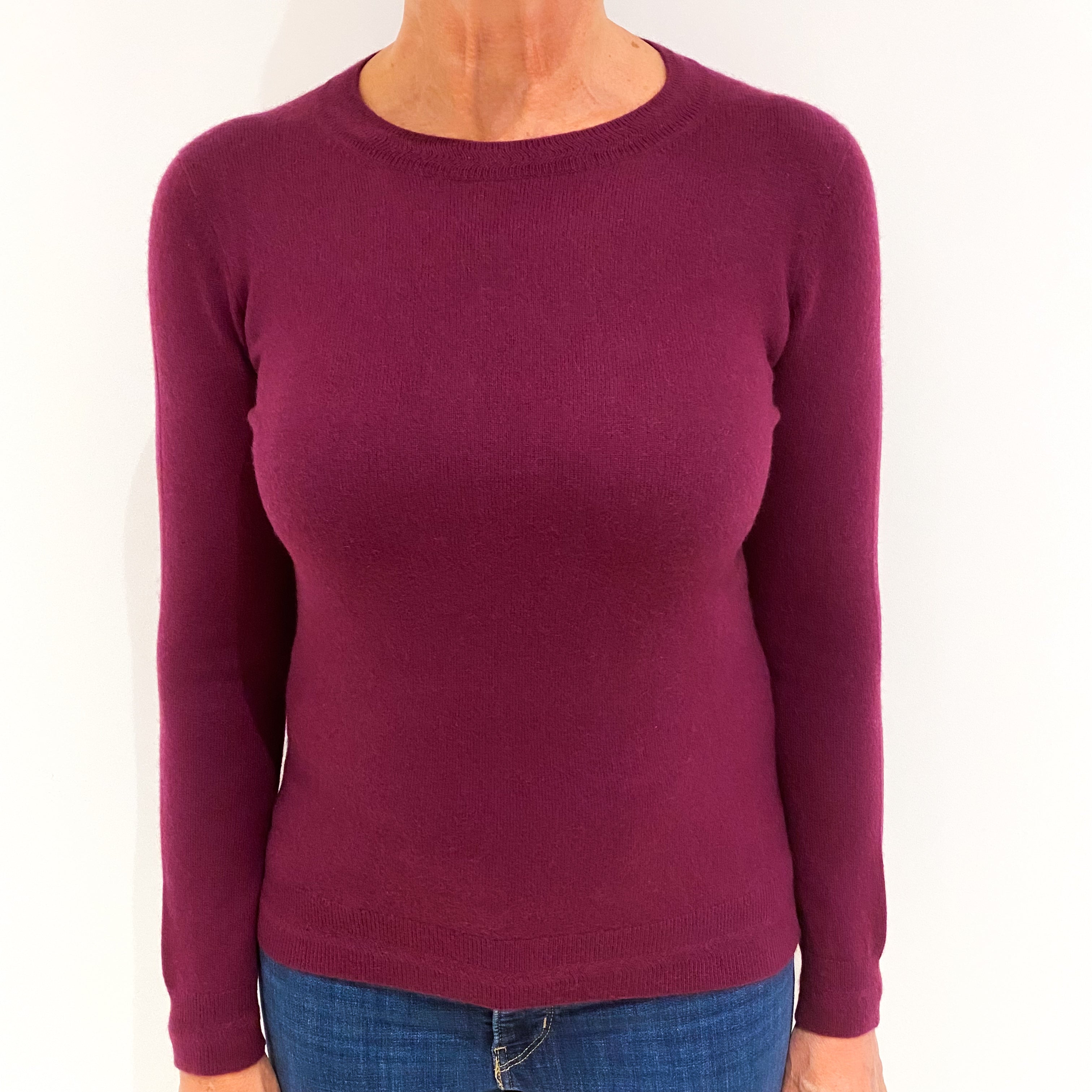 Mulberry Purple Cashmere Crew Neck Jumper Medium