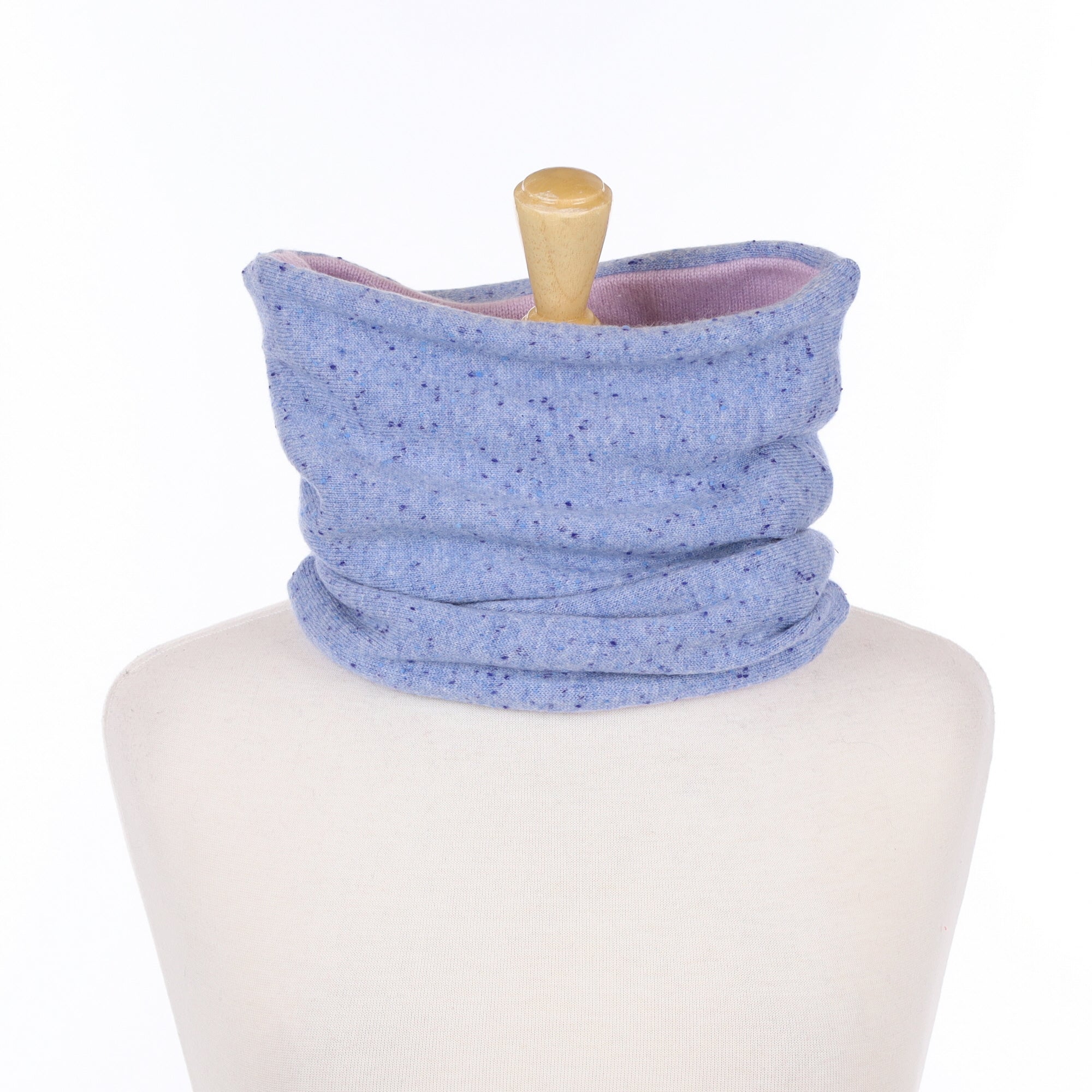 Blue Fleck and Pale Purple Luxury Double Layered Snood