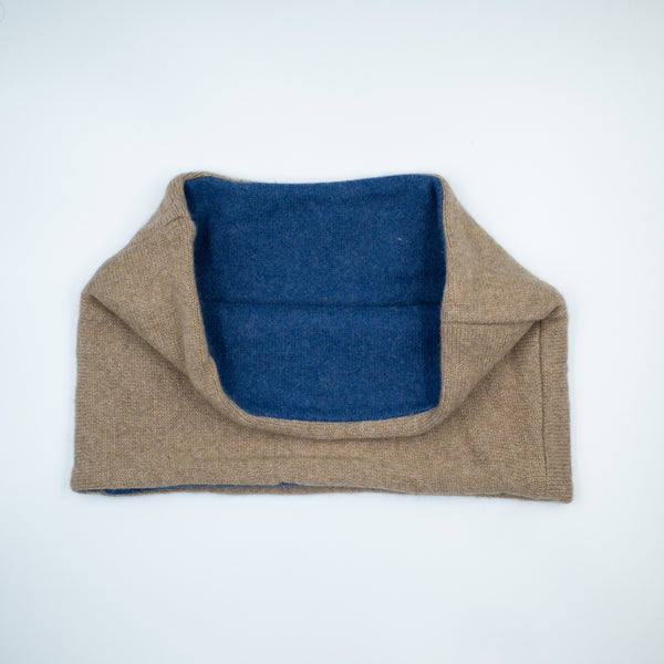 Men’s Latte Brown and Naval Blue Neck Warmer