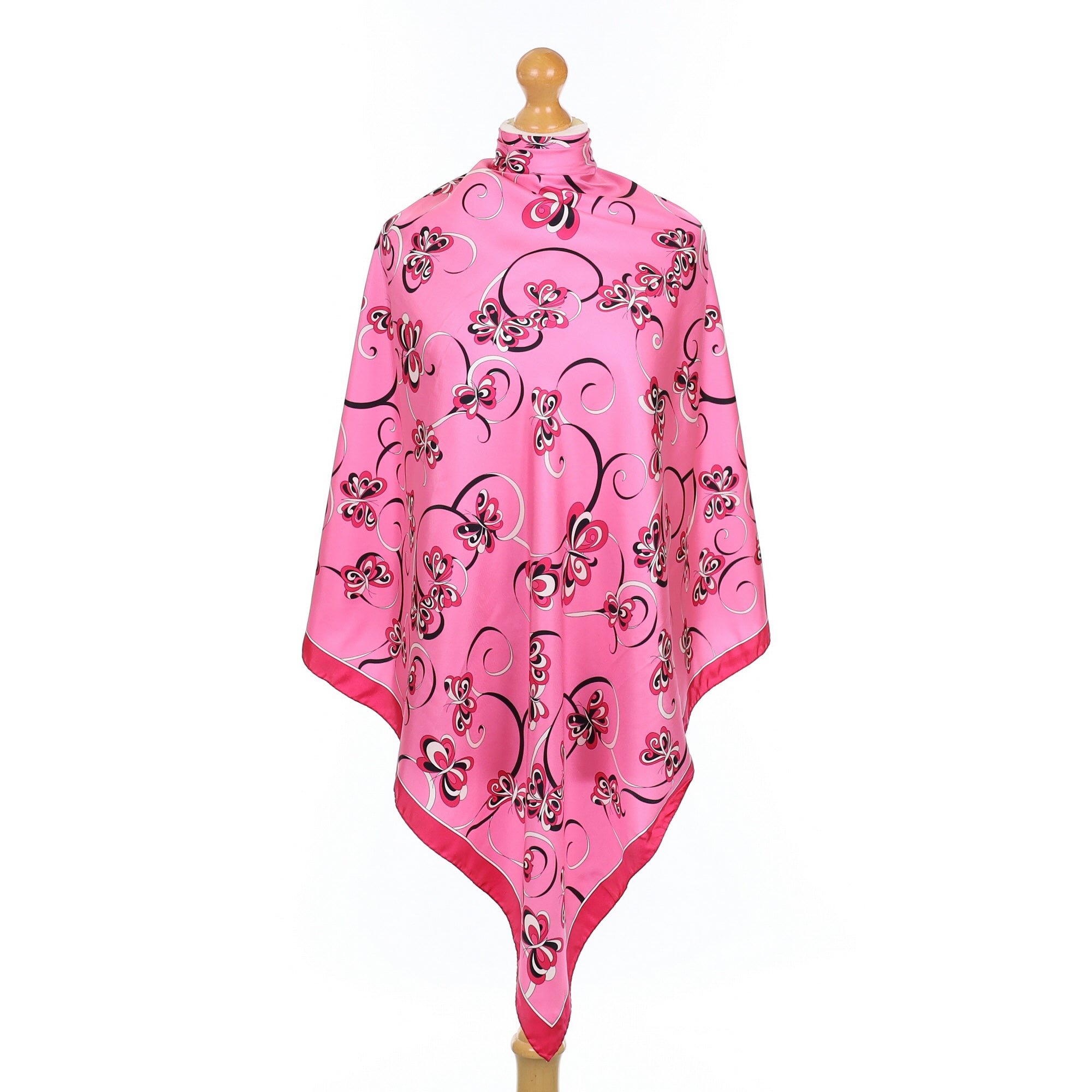 Brand New 1980’s Hot Pink Vintage Silk Scarf