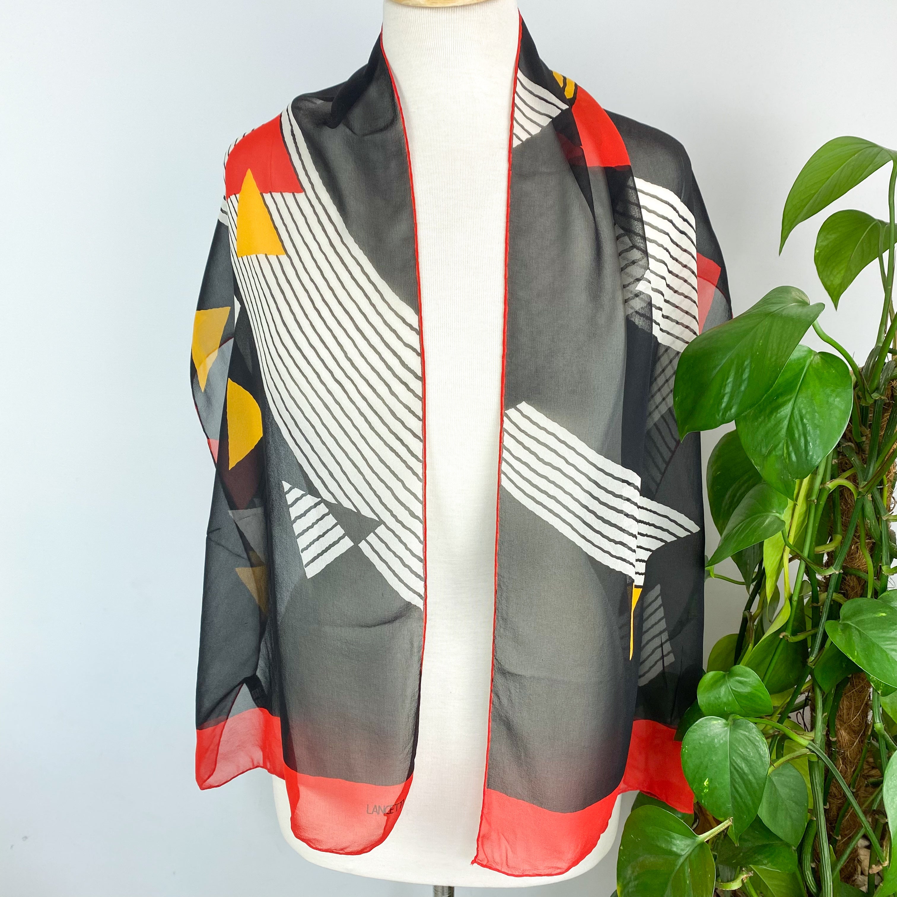 Lancetti Long Chiffon Vintage Silk Scarf
