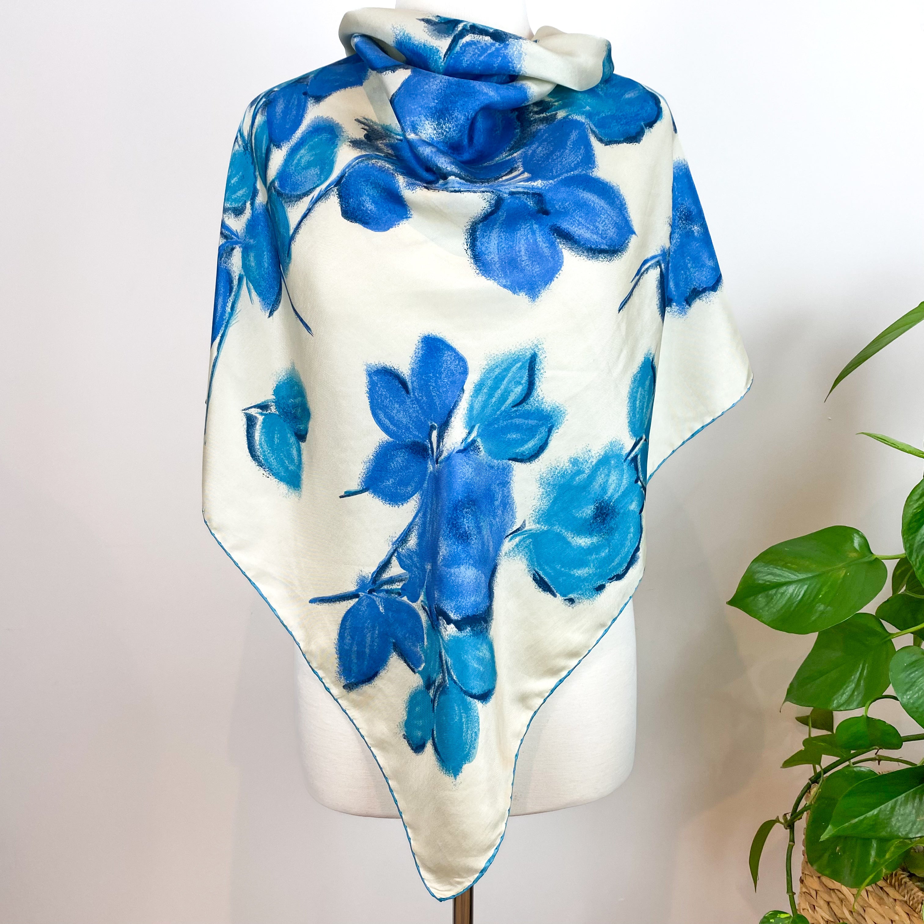 1960s Floral Vintage Silk Scarf