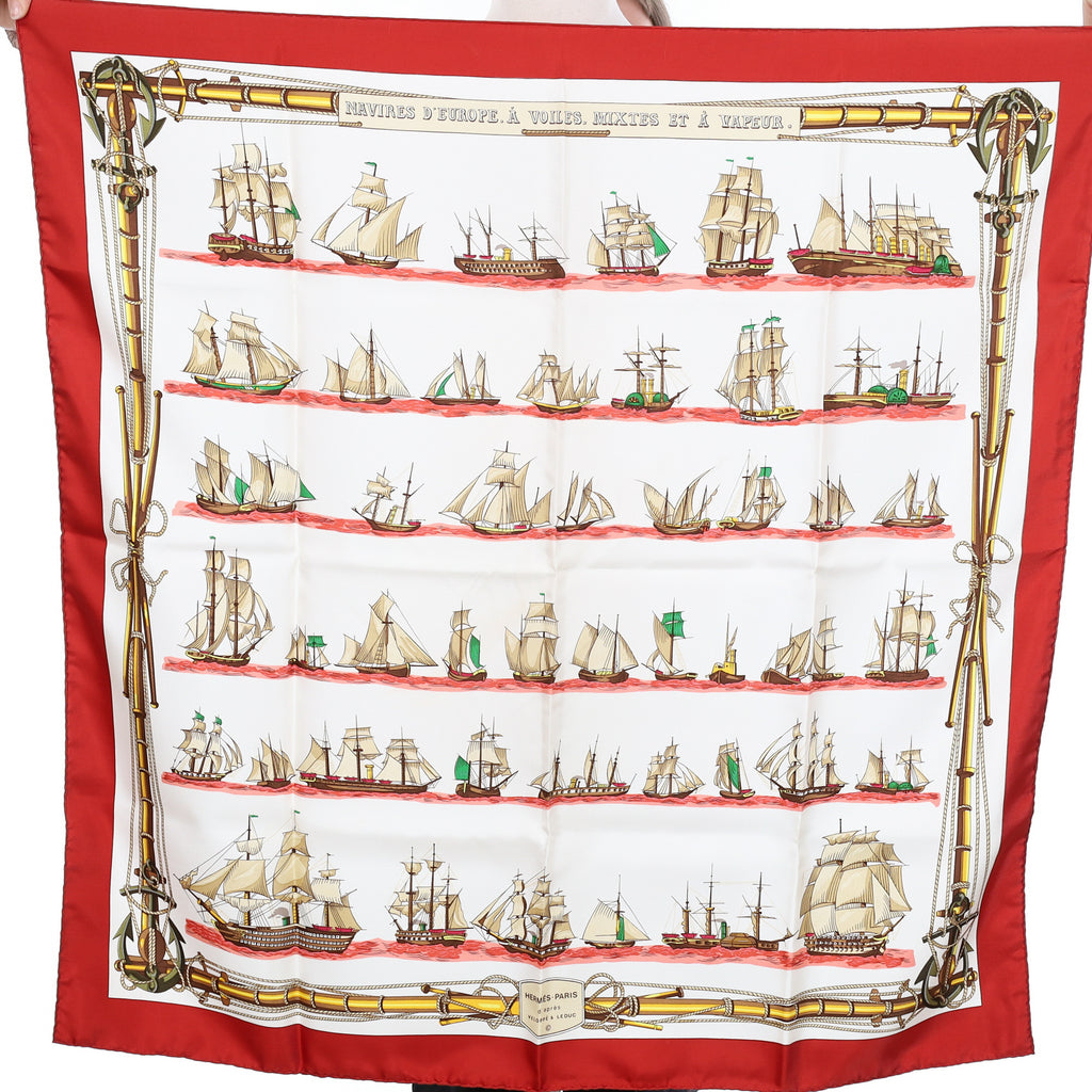 Brand New Boxed Hermès Navires d’Europe á Voiles Silk Scarf