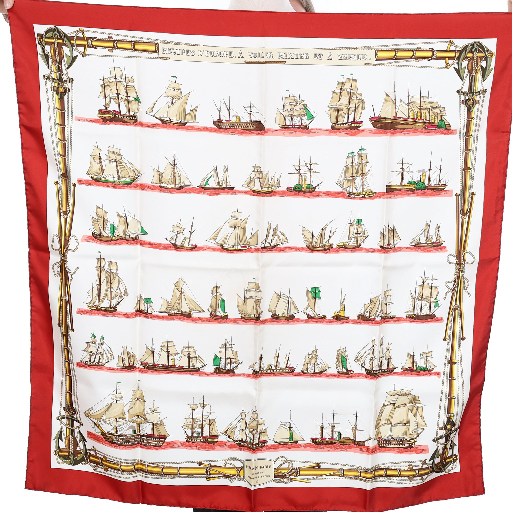 Brand New Boxed Hermès Navires d’Europe á Voiles Silk Scarf