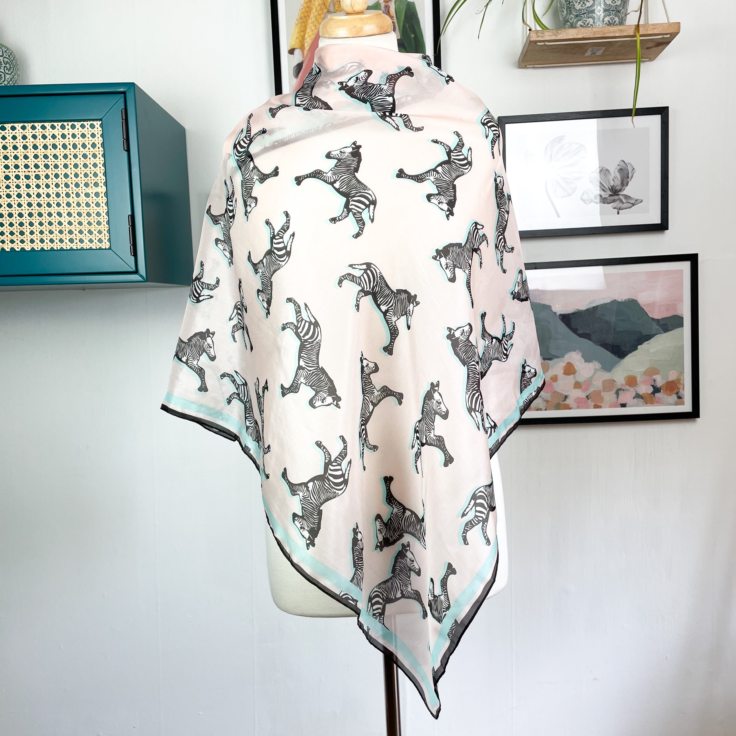 Brand New Boxed Tabitha Webb Zebra Silk Scarf