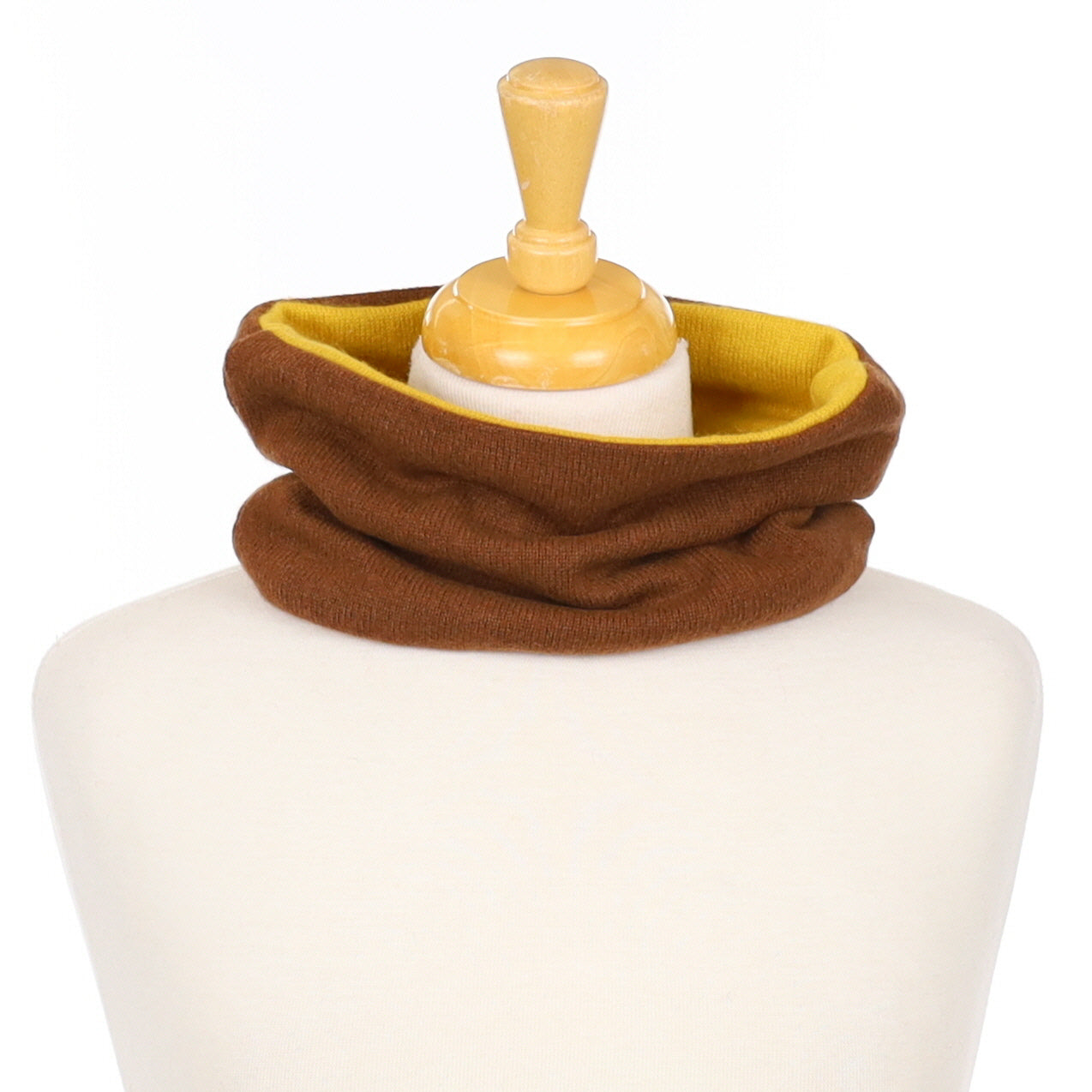 Mouse Brown and Sunflower Yellow Neck Warmer