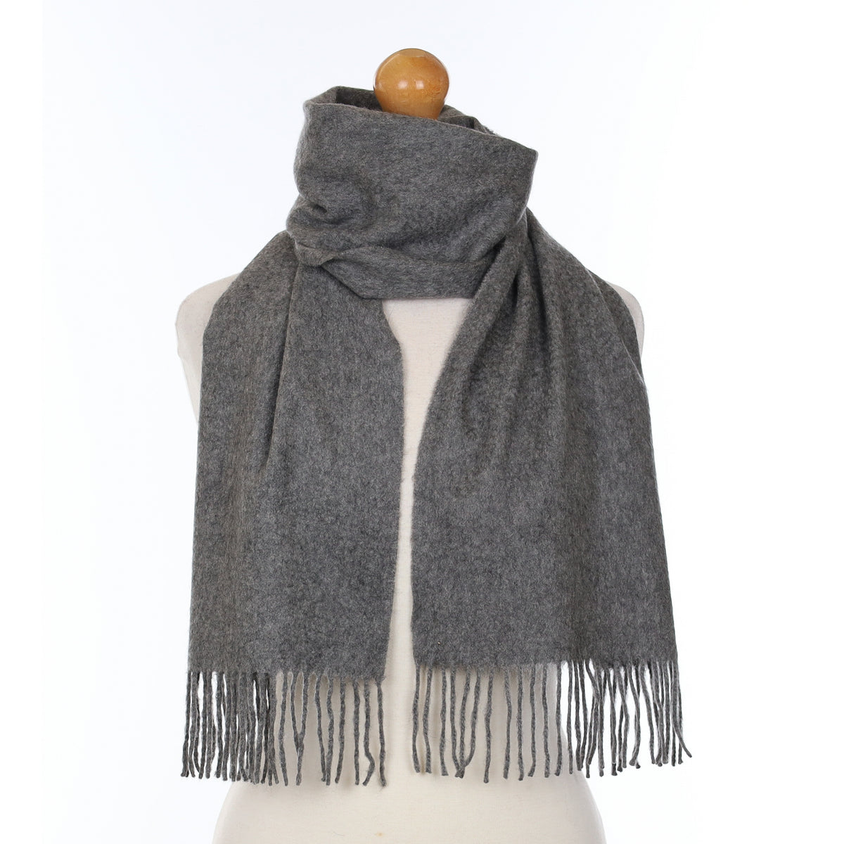 Smoke Grey Cashmere Woven Scarf