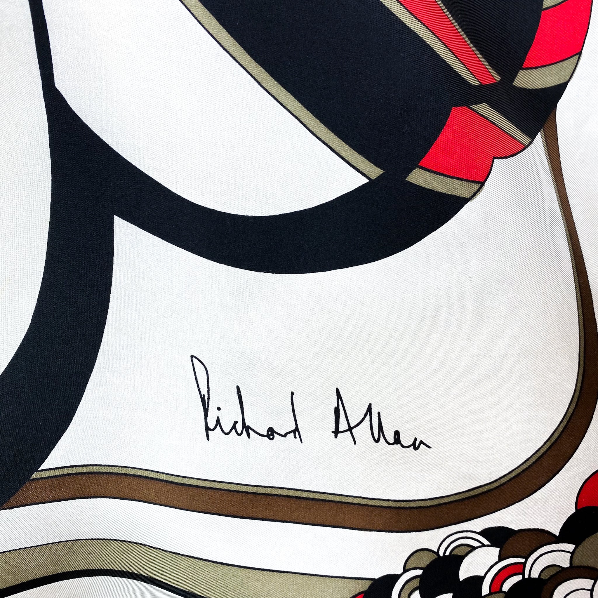 1970s Richard Allan Abstract Vintage Silk Scarf