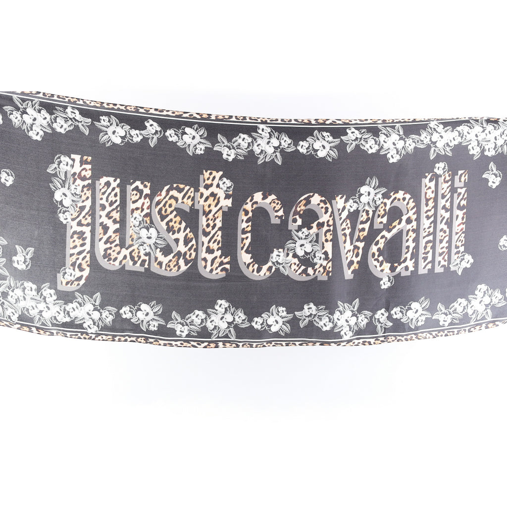 Brand New Cavalli Black Patterned Wrap Style Silk Scarf
