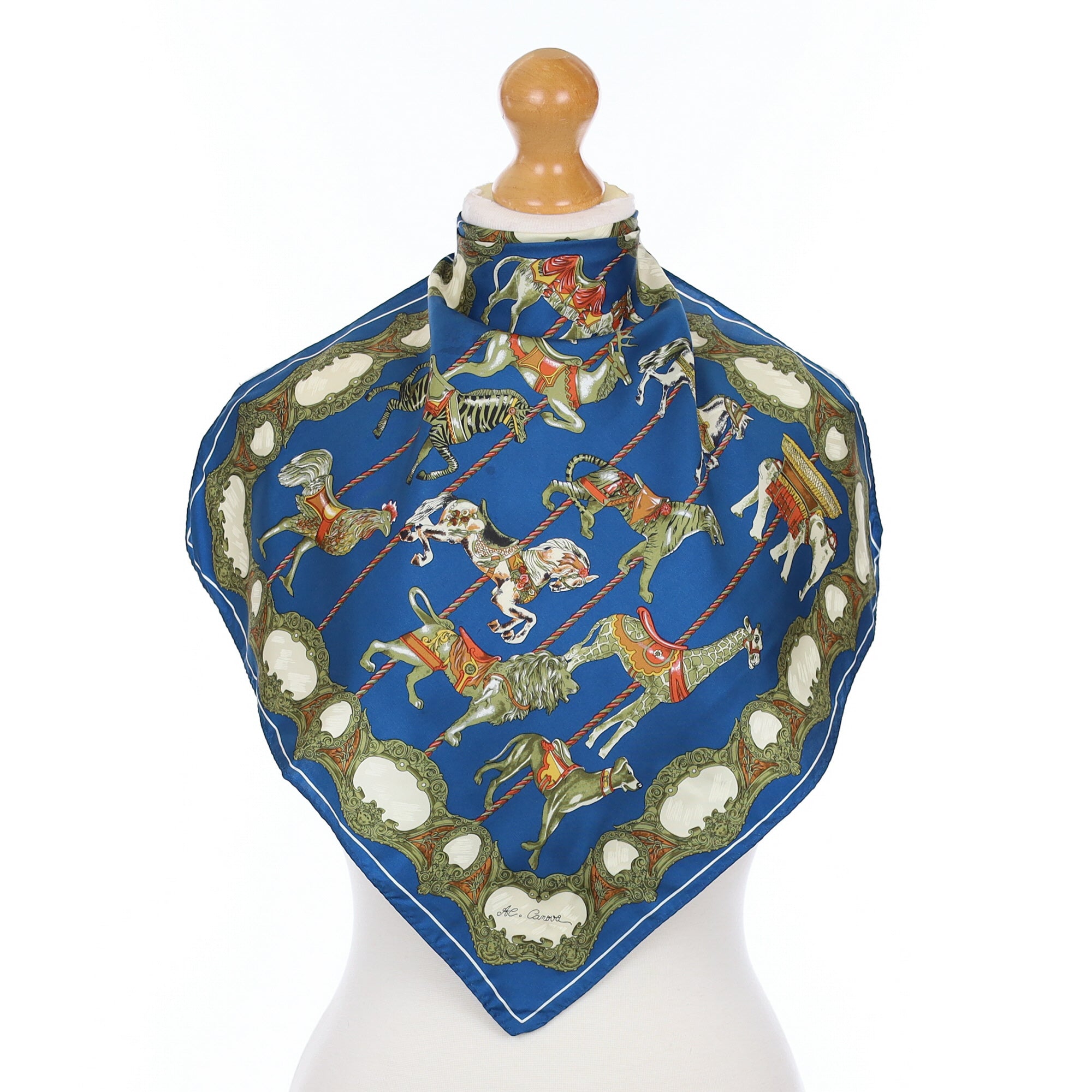 AC Canova Carousel Animals Silk Scarf