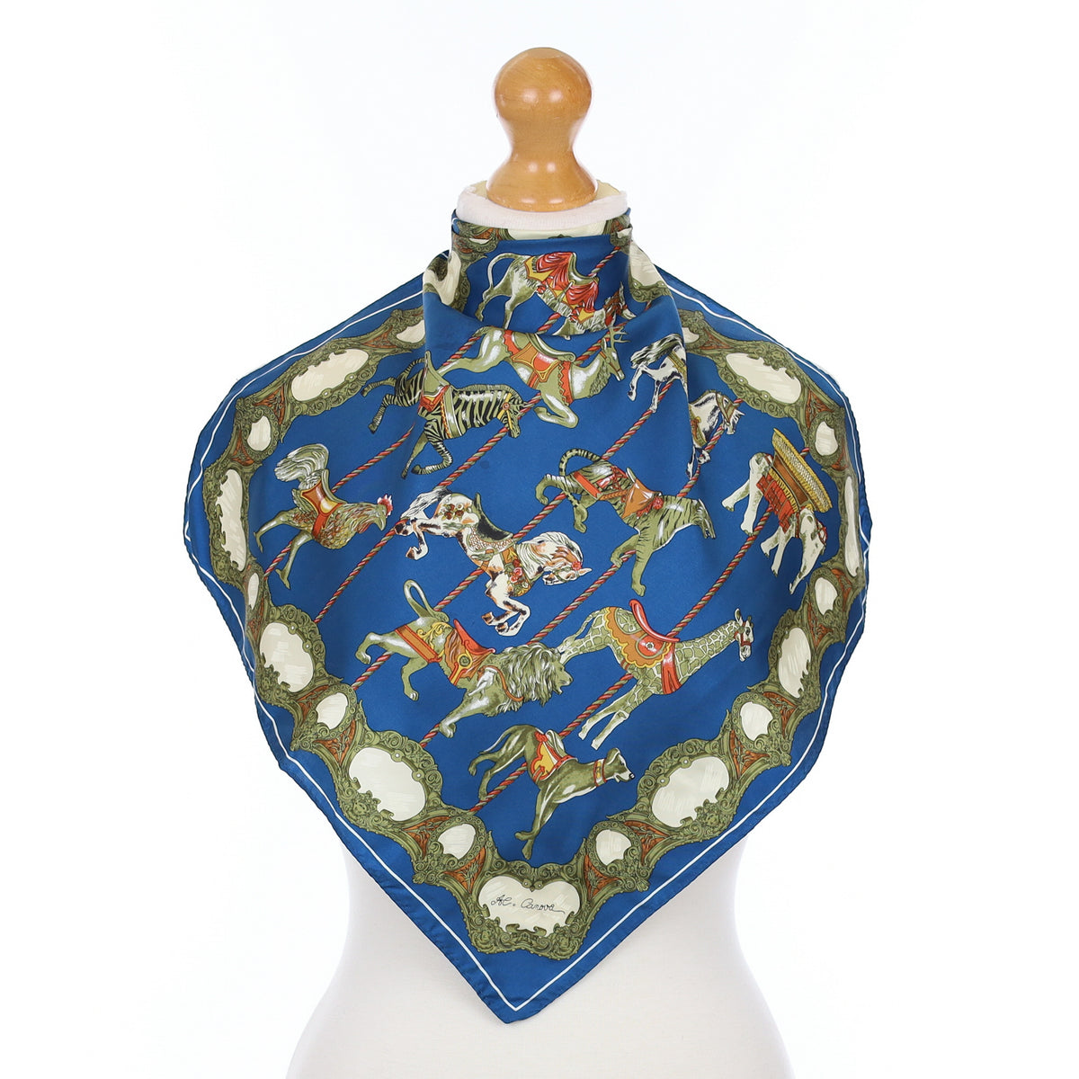 AC Canova Carousel Animals Silk Scarf