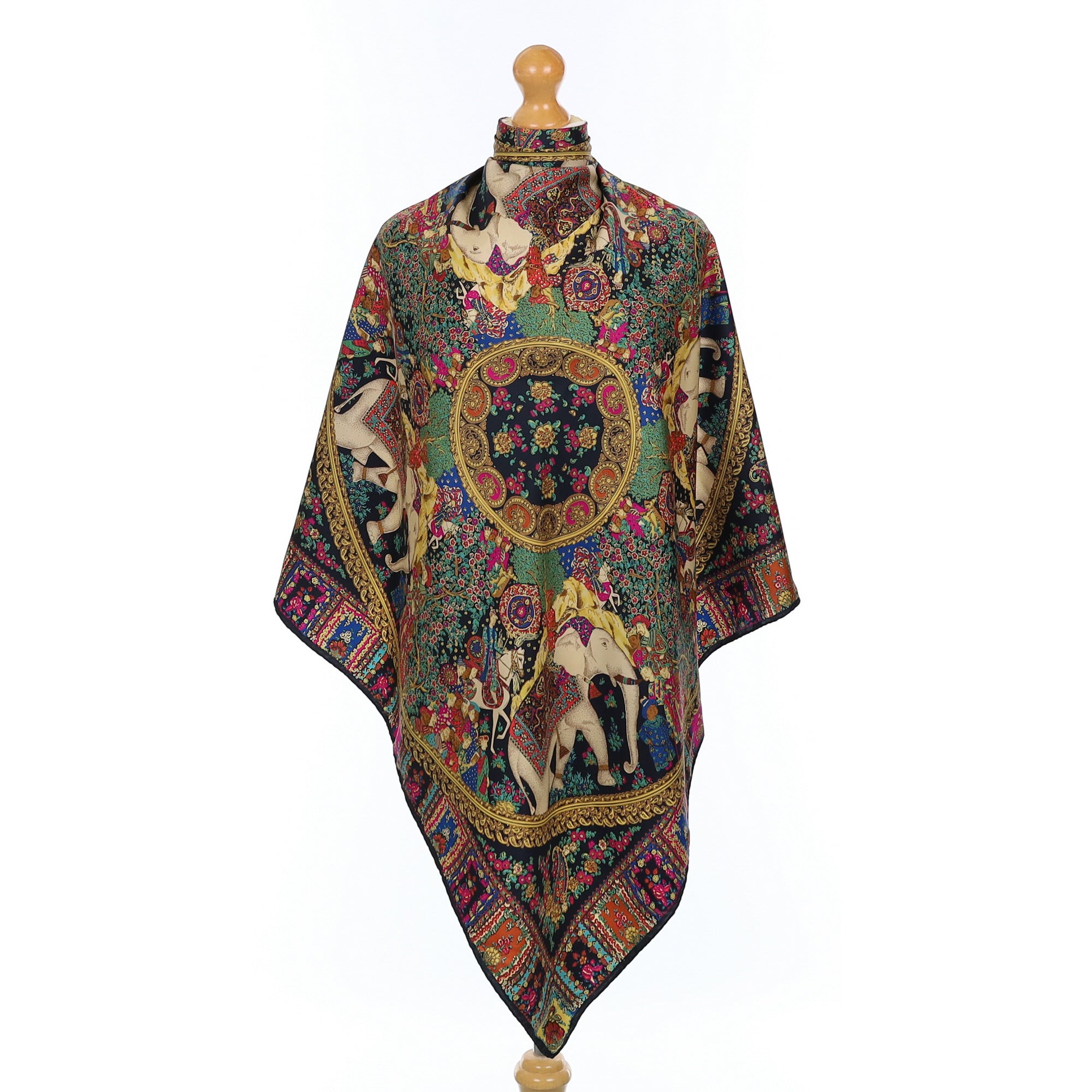 Medici Elephant Themed Silk Scarf