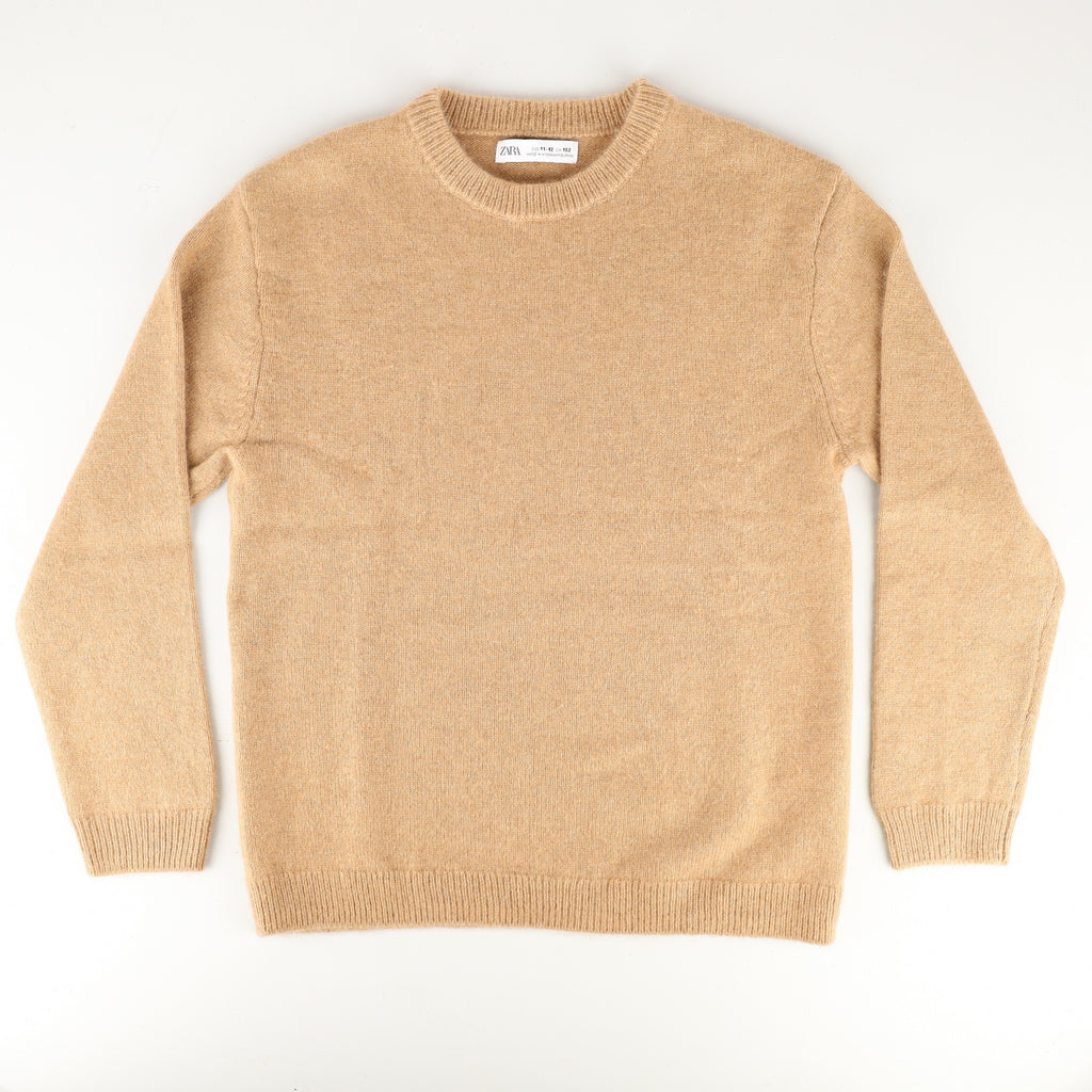 Children’s Camel Brown Cashmere Crew Neck Jumper Age 11-12