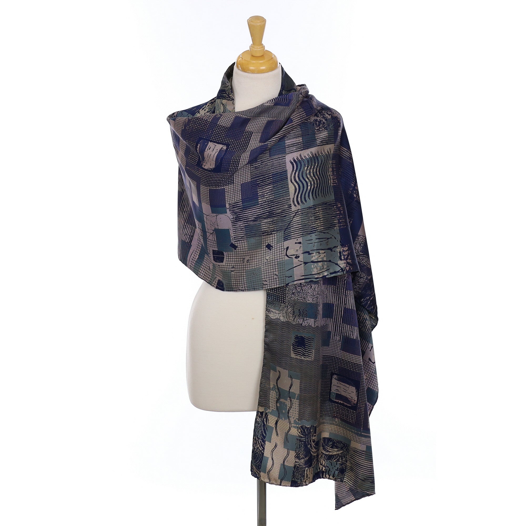 Brand New Neil Bottle Abstract Silk Scarf