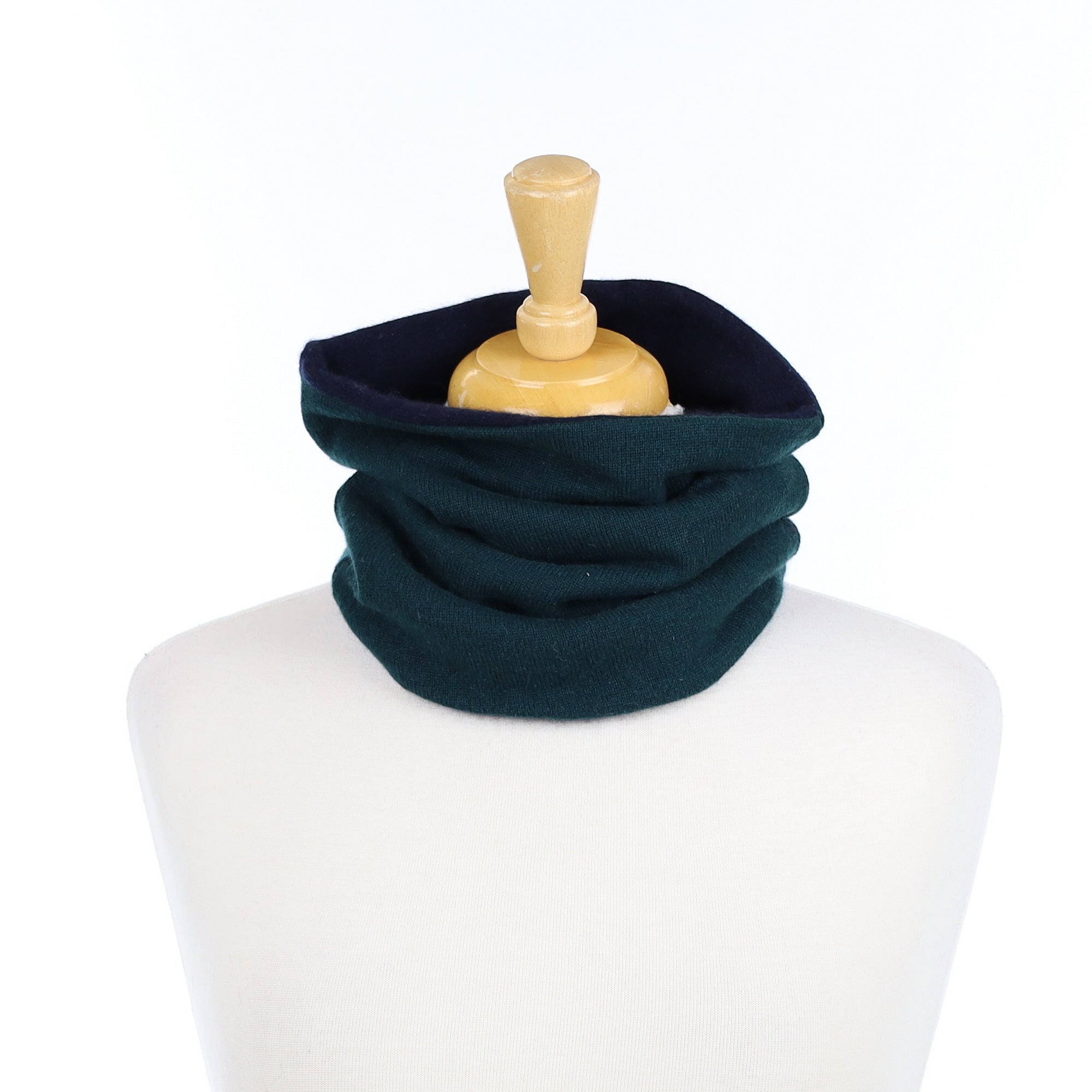 Bottle Green and Navy Luxury Double Layered Snood