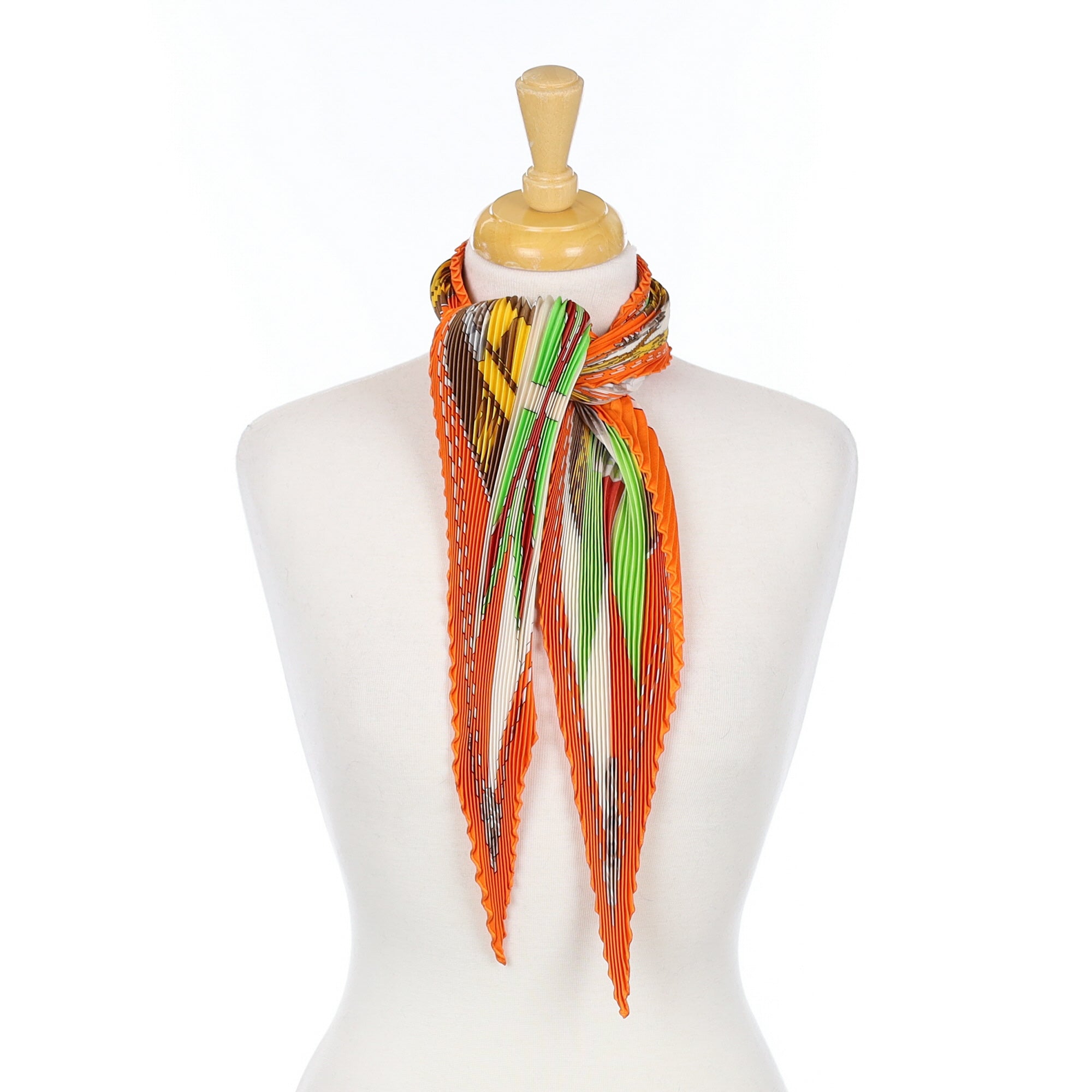 Hermès Sextants Plissé Silk Scarf