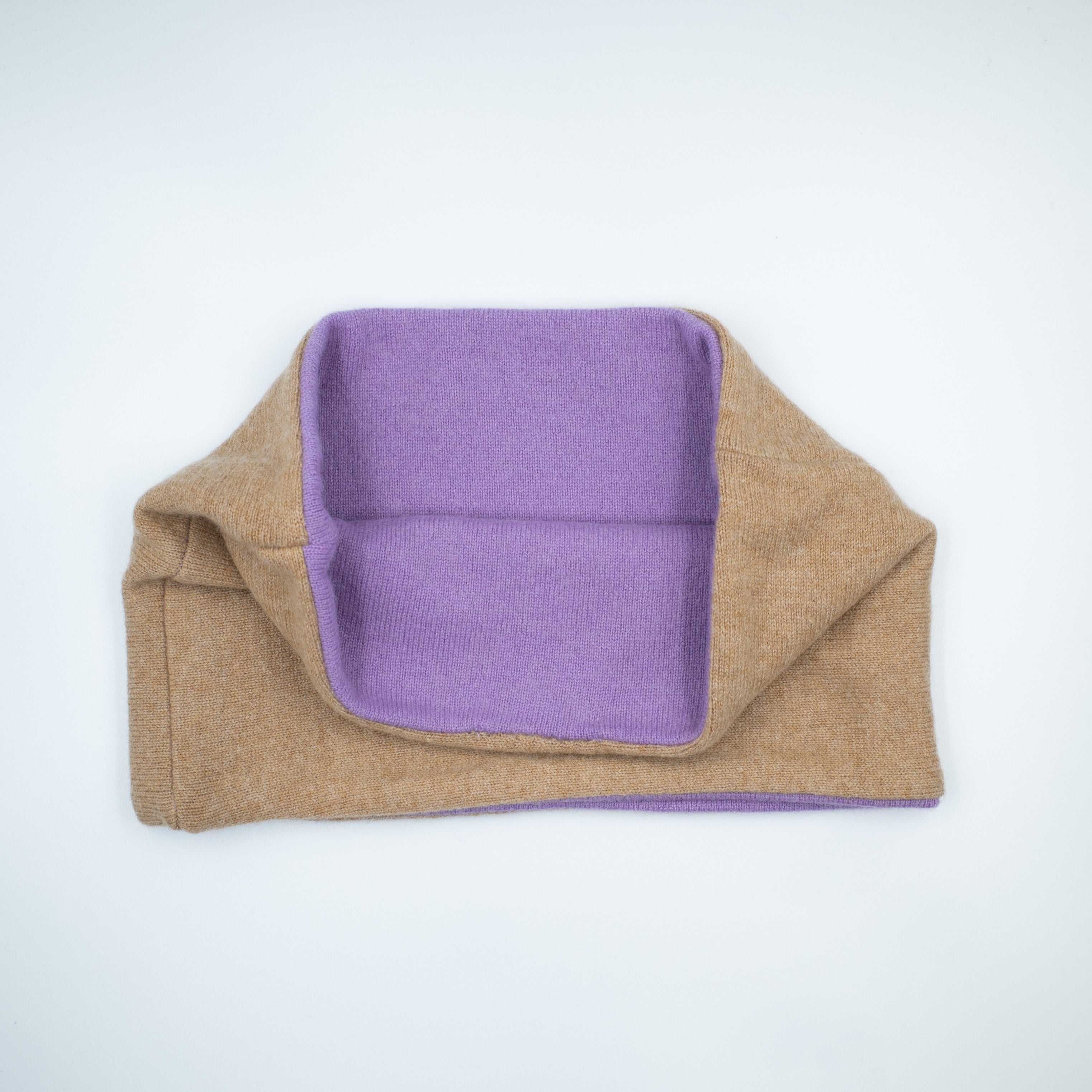 Camel Brown and Lilac Neck Warmer