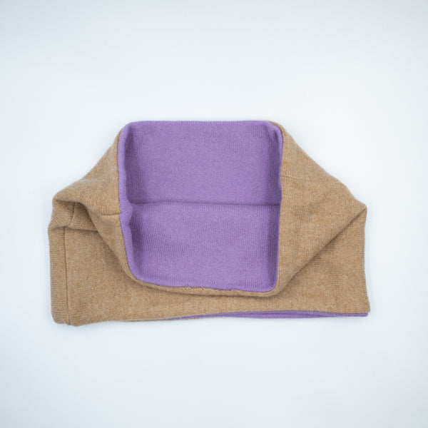 Camel Brown and Lilac Neck Warmer