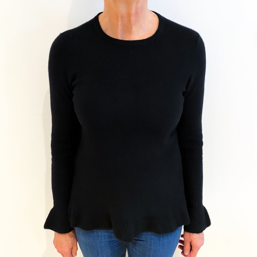 Black Cashmere Crew Neck Jumper Medium