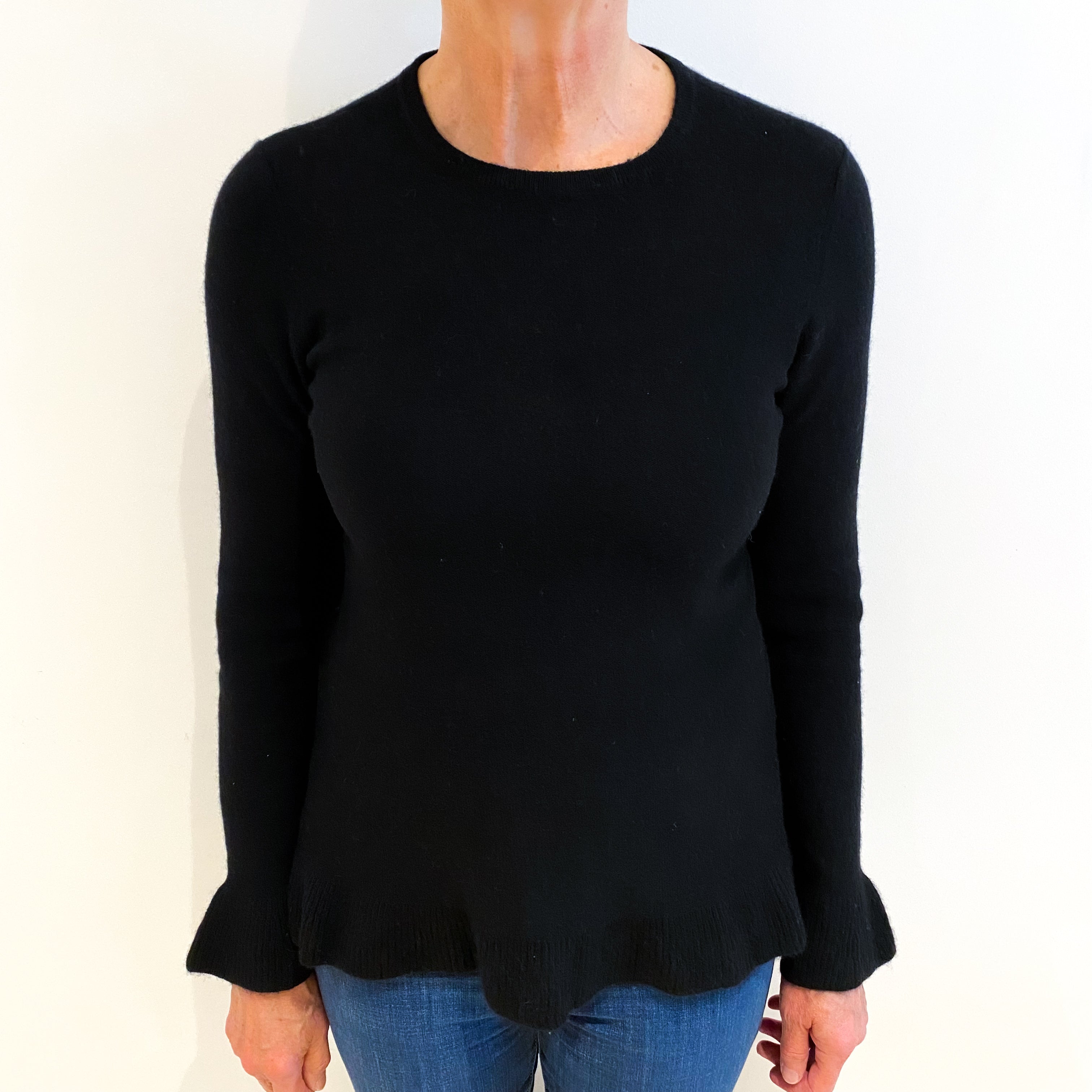 Black Cashmere Crew Neck Jumper Medium