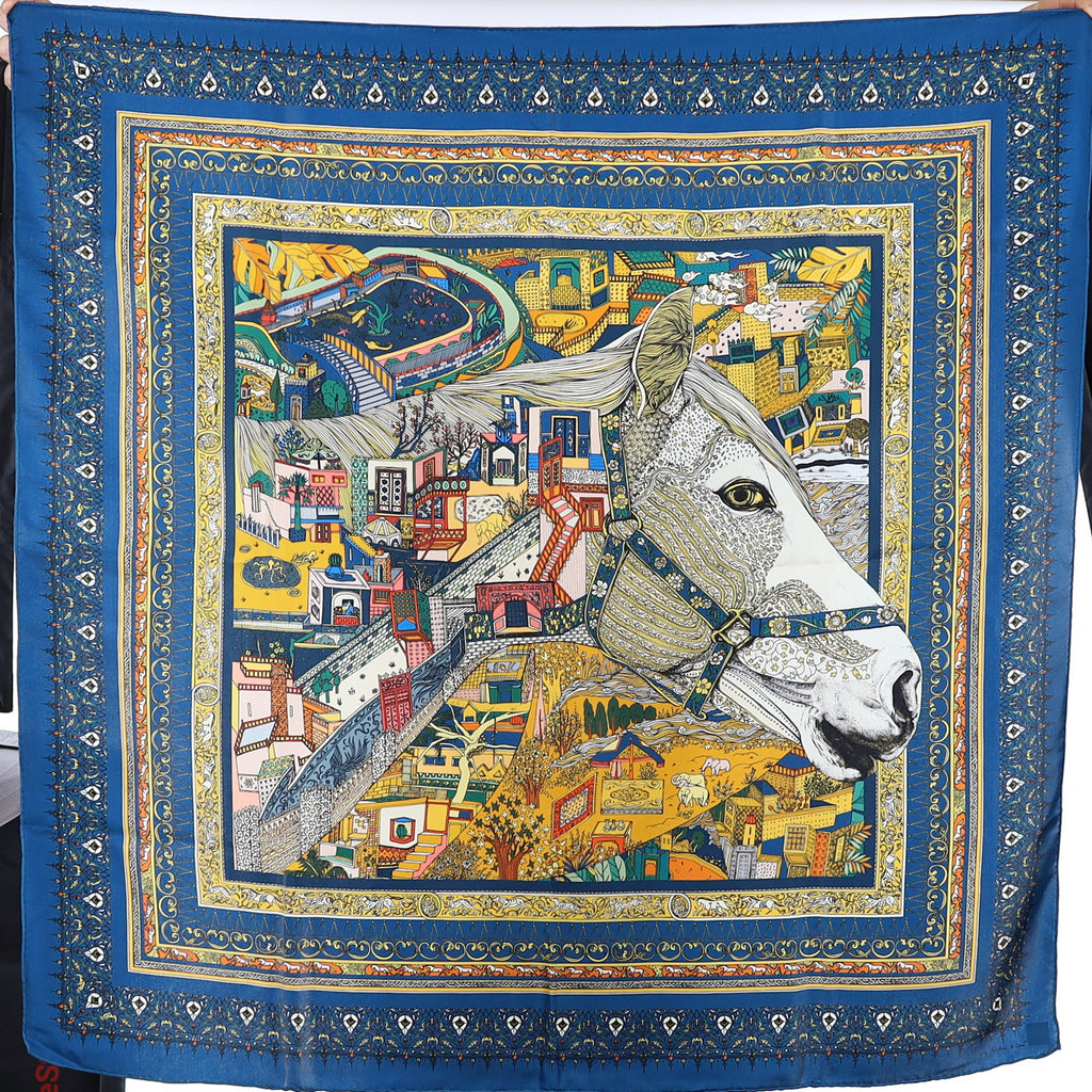 Brand New Boxed Pig Chicken & Cow Silk Scarf