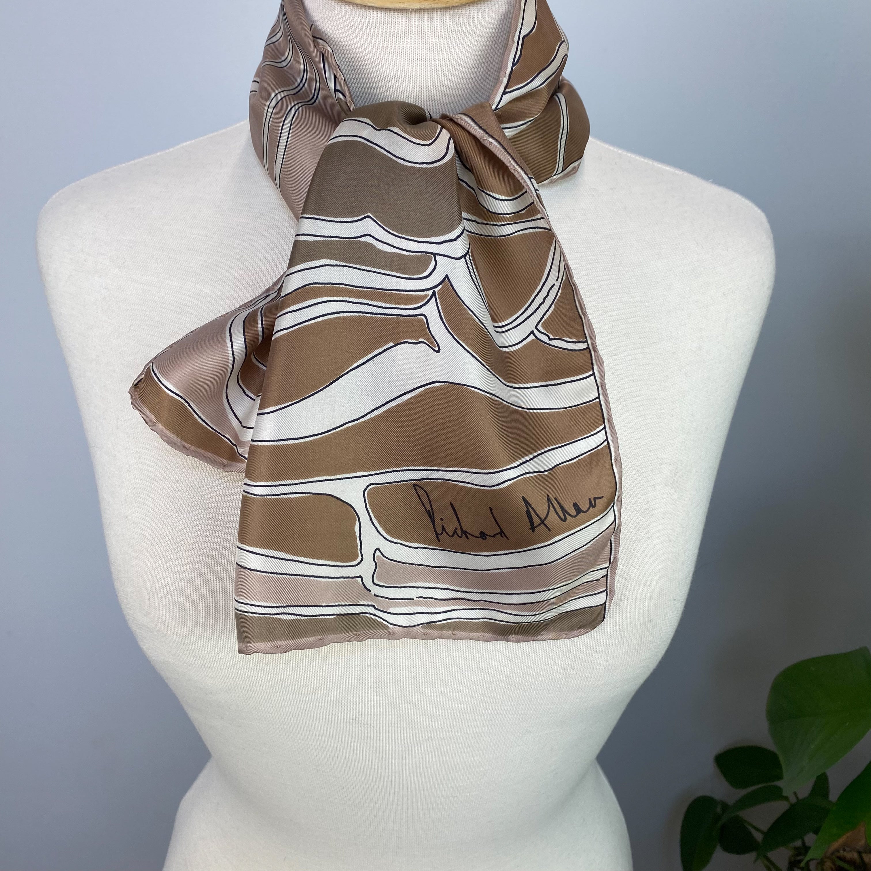1970s Richard Allan Vintage Silk Scarf