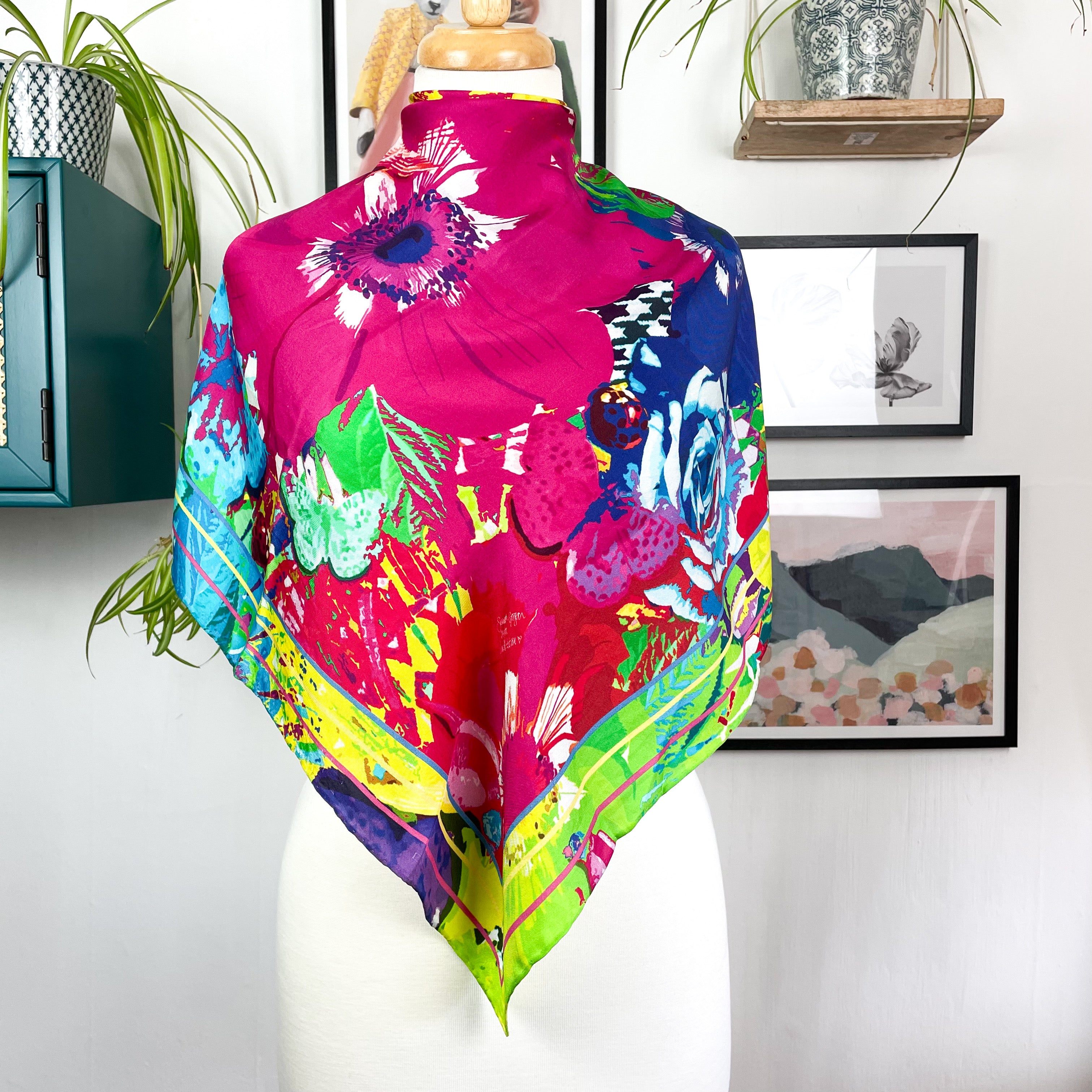 Susannagh Grogan Abstract Floral Silk Scarf