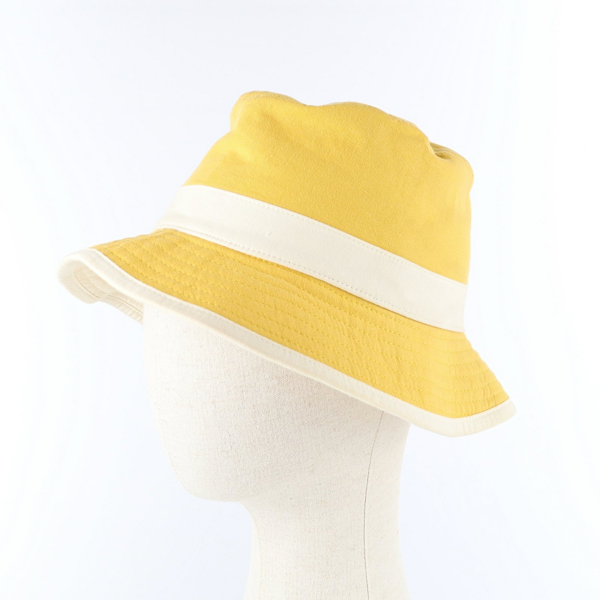 Pristine Hermès Sunflower Yellow Linen Blend Bucket Hat Small