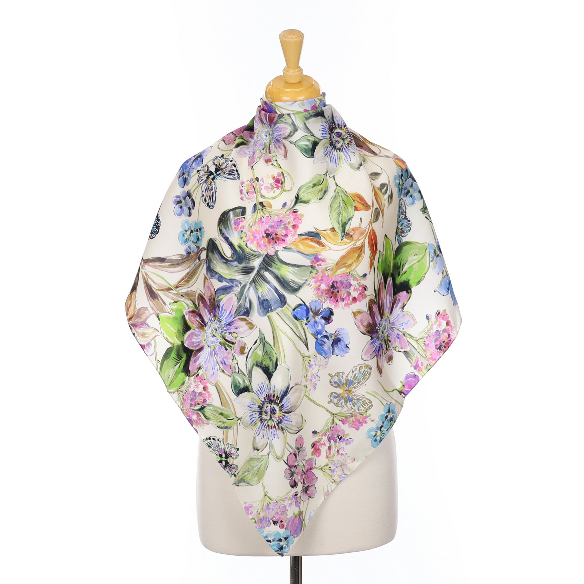 Brand New Italian Floral Silk Scarf
