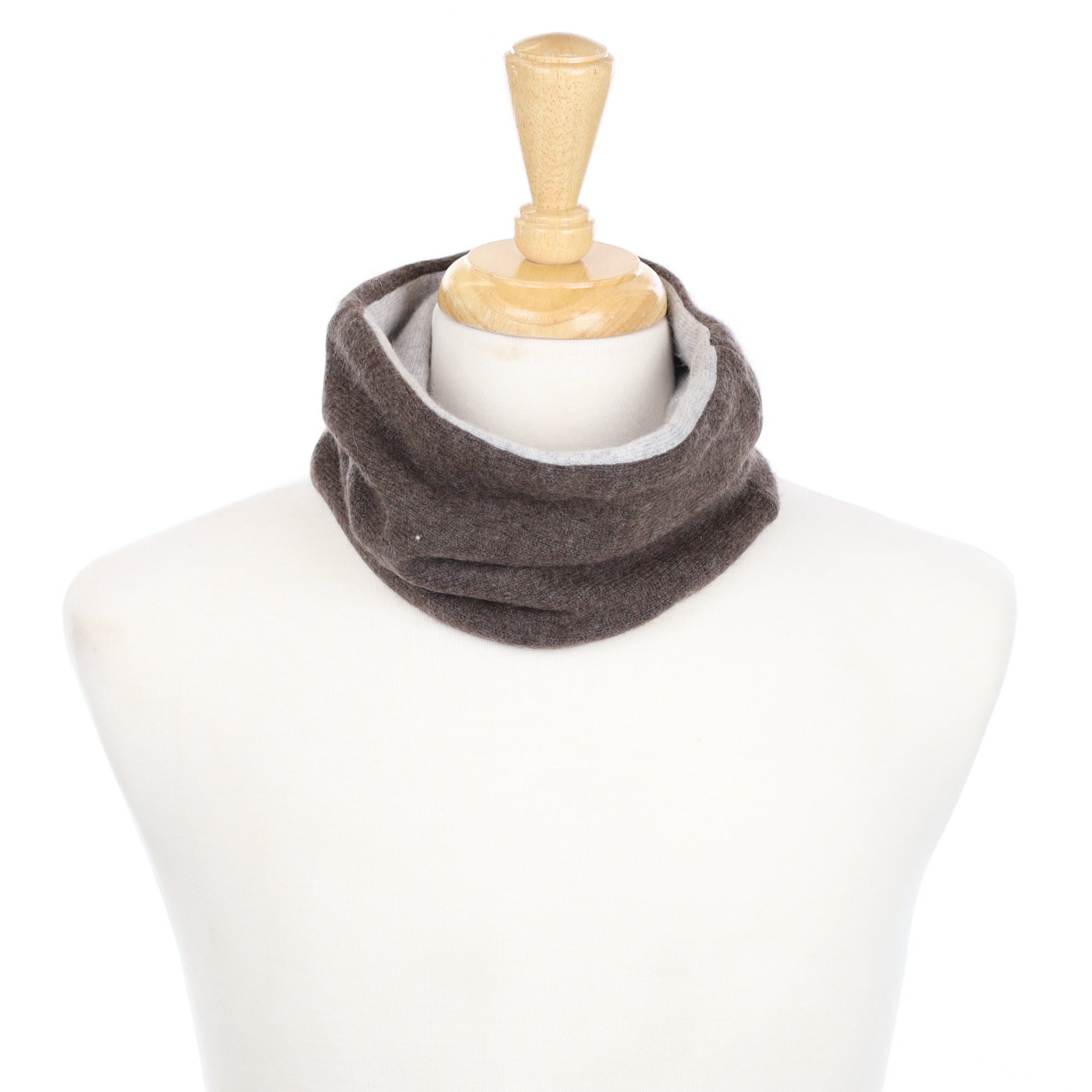 Mole Brown and Smoke Grey Neck Warmer