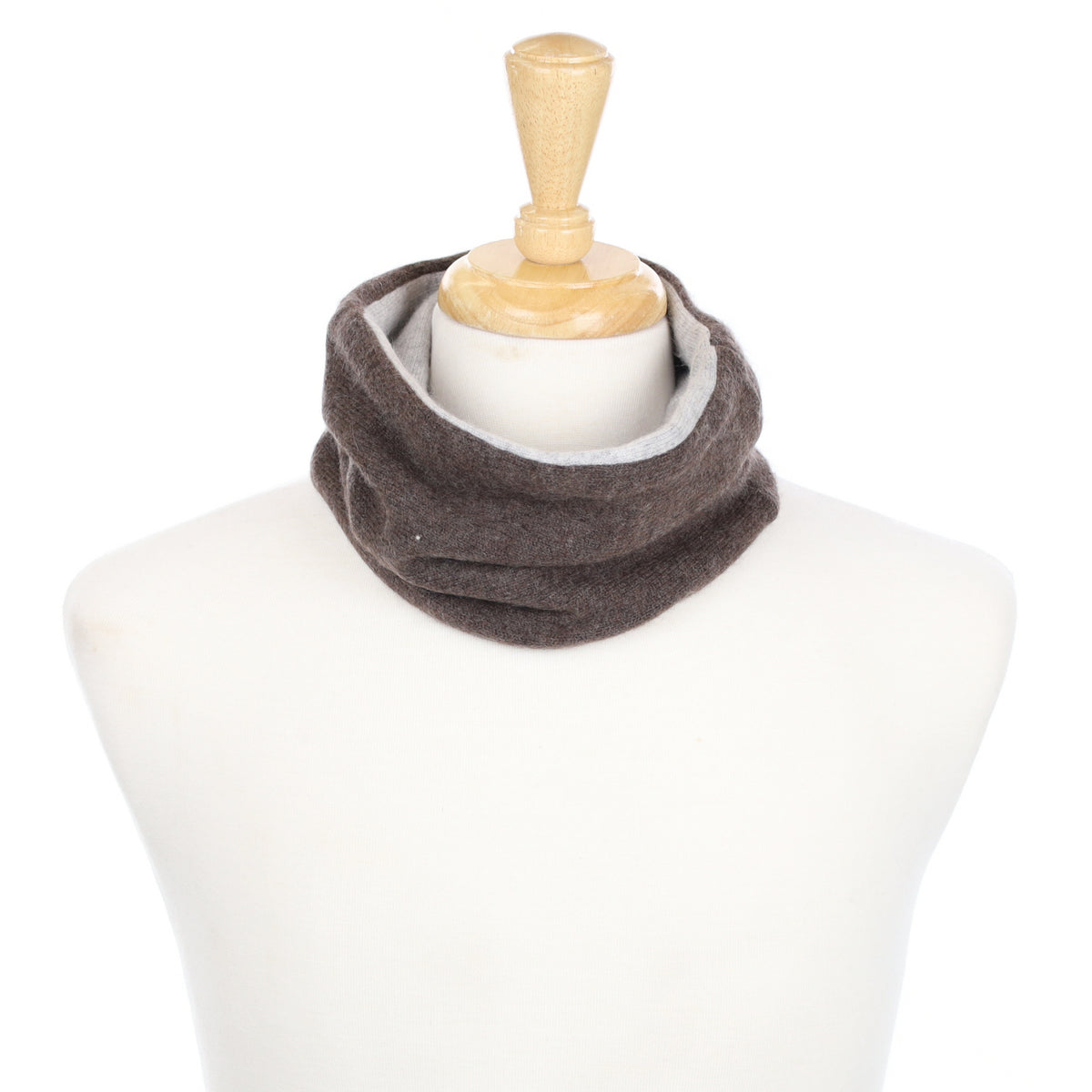 Mole Brown and Smoke Grey Neck Warmer