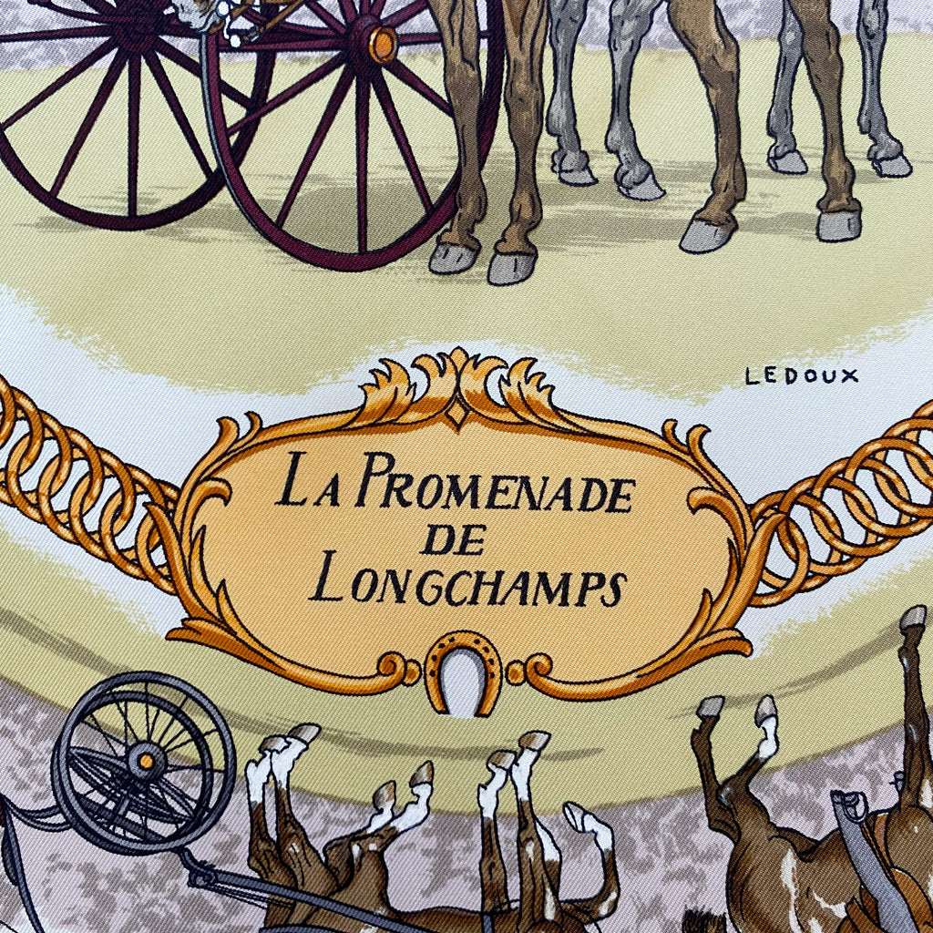 Immaculate Boxed Hermès La Promenade de Longchamps Silk Scarf